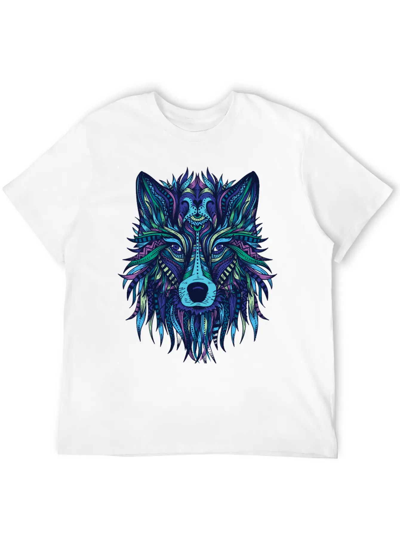 Wolf Mandala Modern Fit Casual T-Shirt – Clean And Versatile Design