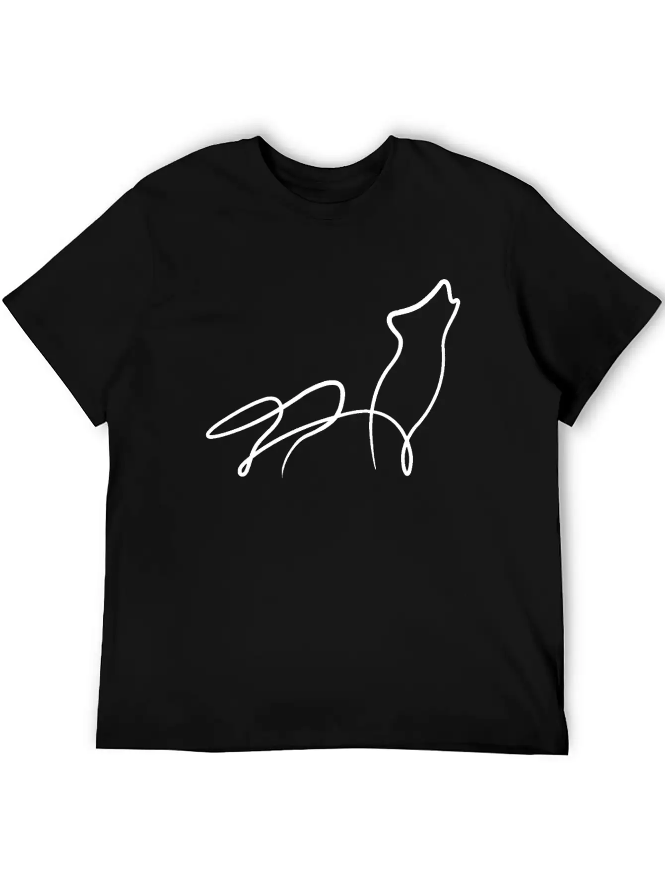 Wolf Minimal Line Animal Pack Dog Gift Basic Graphic T-Shirt – Daily Comfort In Soft Cotton
