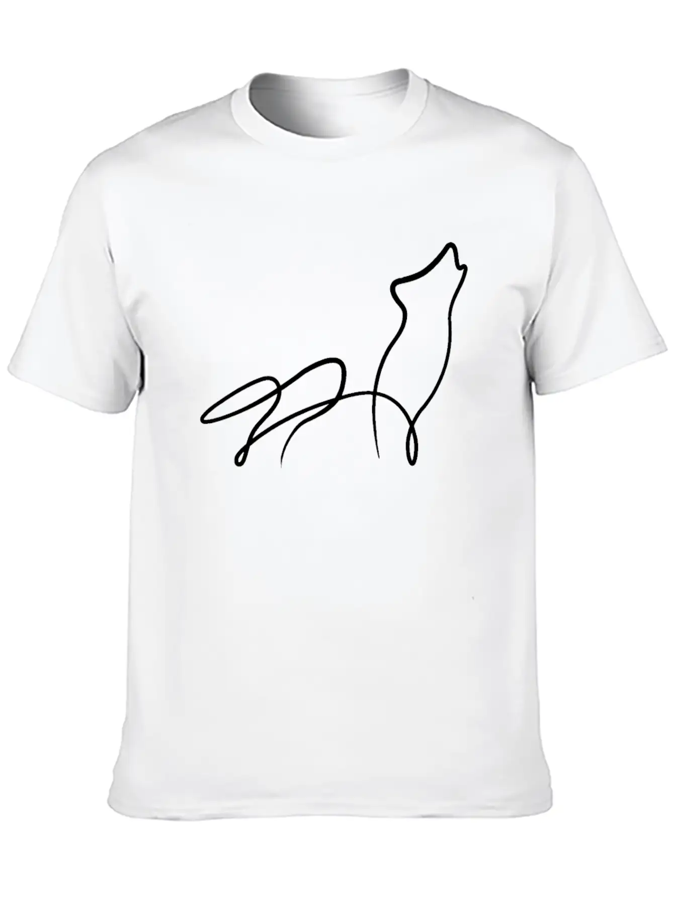 Wolf Minimal Line Animal Pack Dog Gift Basic Graphic T-Shirt – Daily Comfort In Soft Cotton