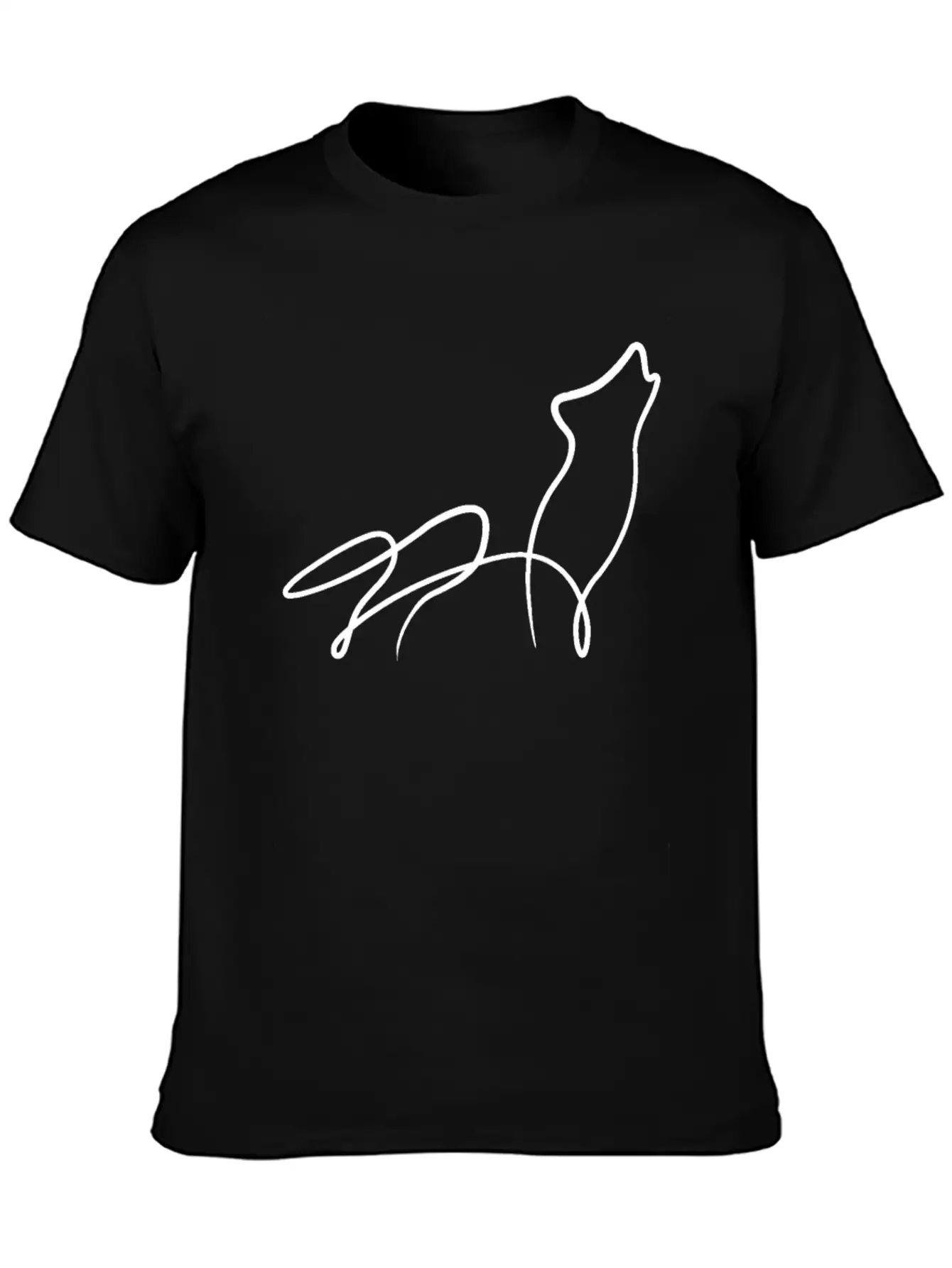 Wolf Minimal Line Animal Pack Dog Gift Basic Graphic T-Shirt – Daily Comfort In Soft Cotton