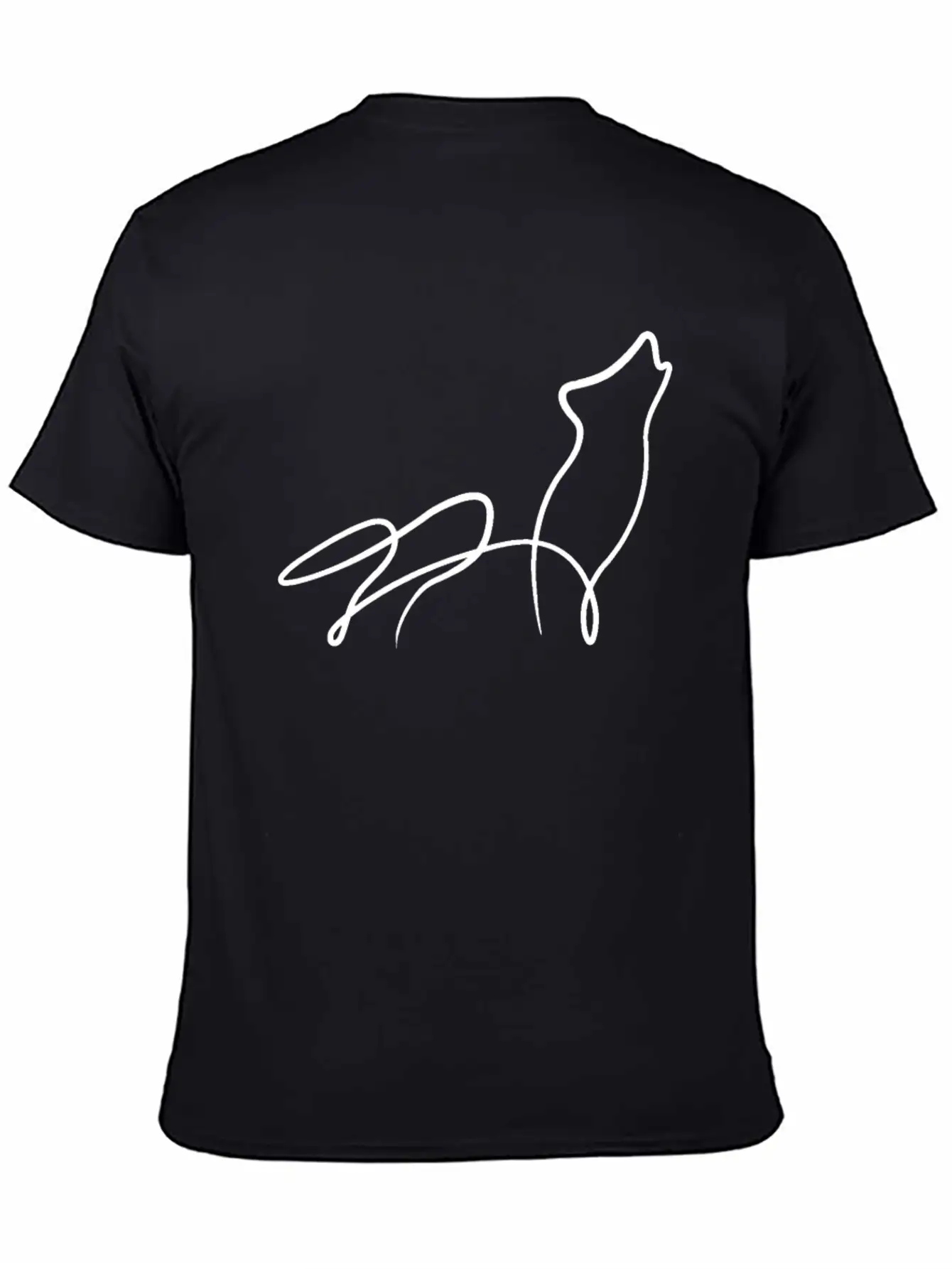 Wolf Minimal Line Animal Pack Dog Gift Basic Graphic T-Shirt – Daily Comfort In Soft Cotton