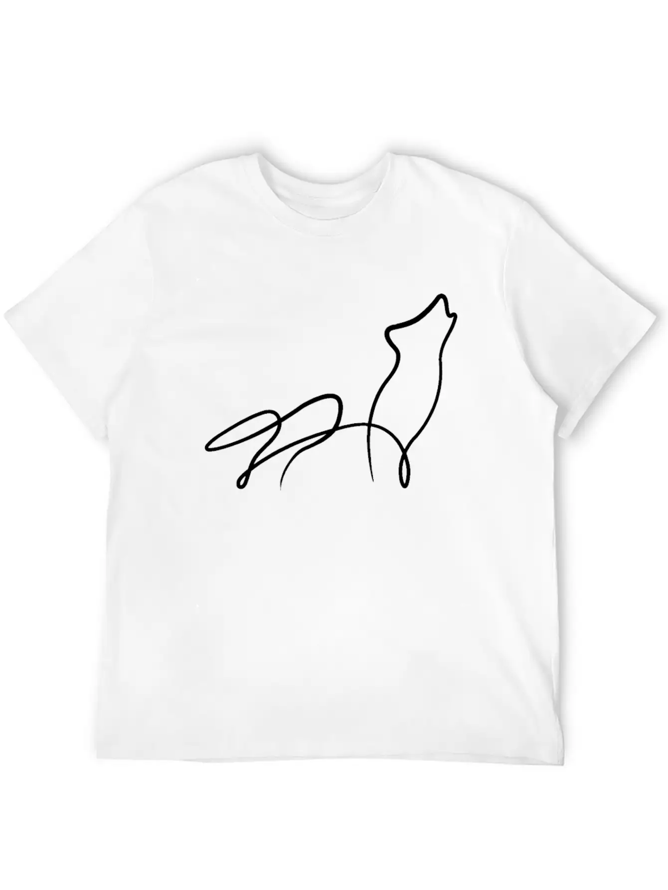 Wolf Minimal Line Animal Pack Dog Gift Basic Graphic T-Shirt – Daily Comfort In Soft Cotton