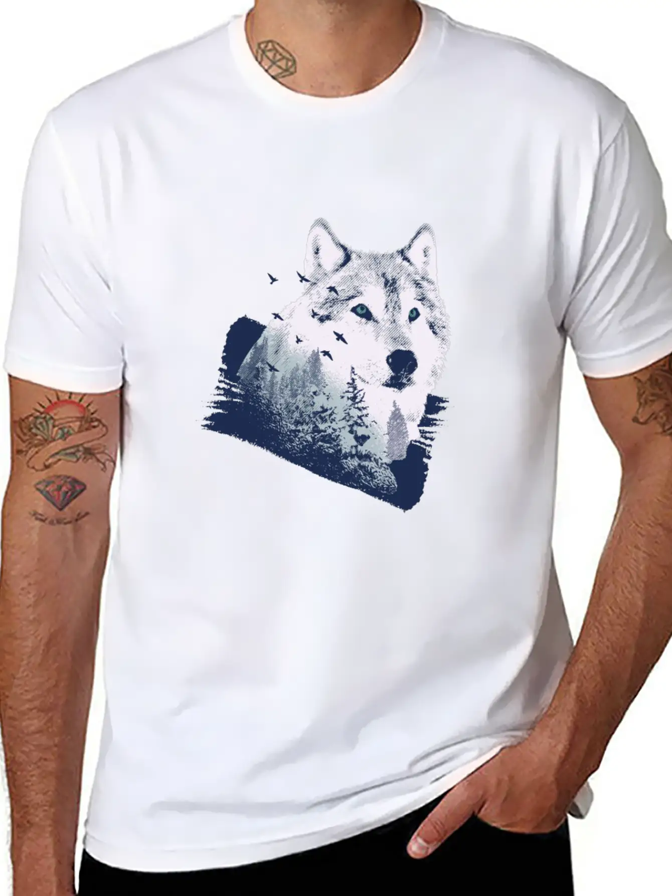 Wolf Motif Nature Wolves Unisex Casual T-Shirt – Clean Design For Daily Comfort