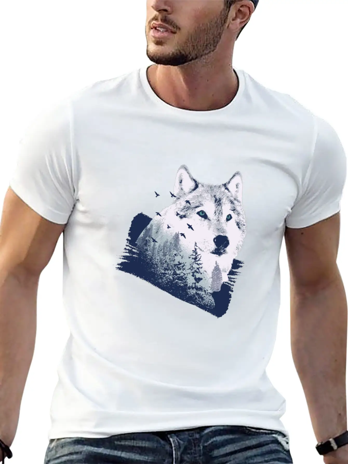 Wolf Motif Nature Wolves Unisex Casual T-Shirt – Clean Design For Daily Comfort