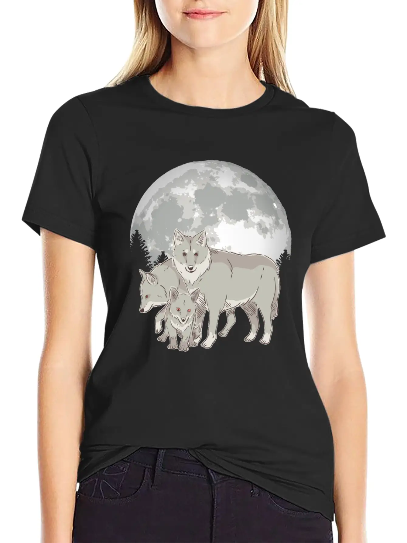 Wolf Pack Full Moon Stylish Everyday T-Shirt – Unisex Basic Cotton Tee
