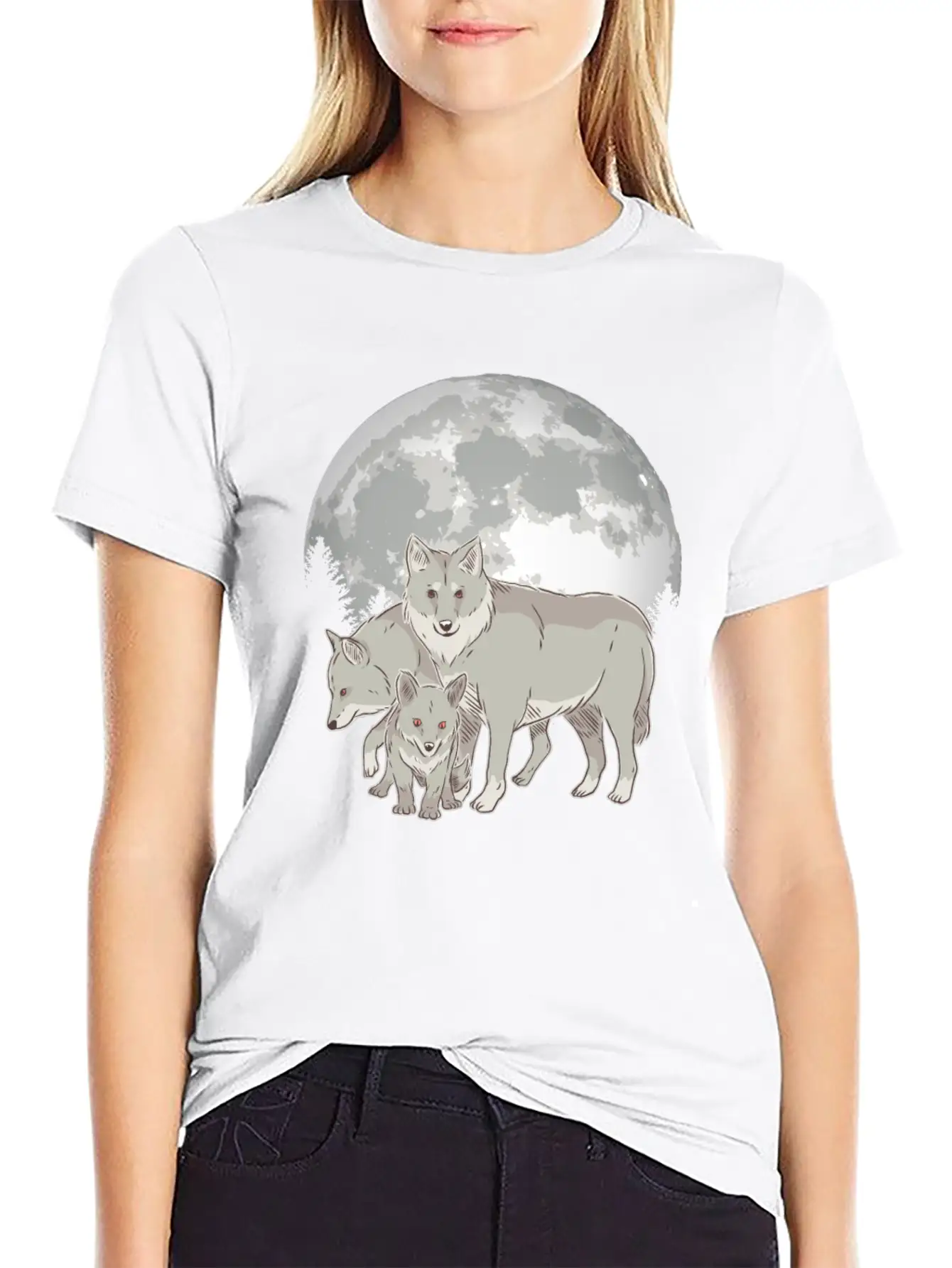 Wolf Pack Full Moon Stylish Everyday T-Shirt – Unisex Basic Cotton Tee