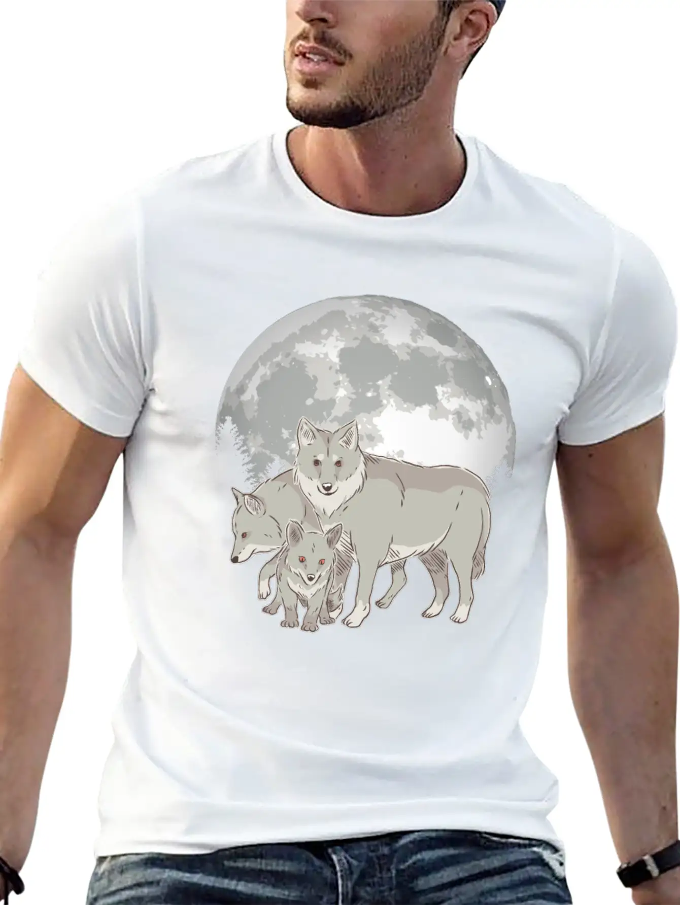 Wolf Pack Full Moon Stylish Everyday T-Shirt – Unisex Basic Cotton Tee