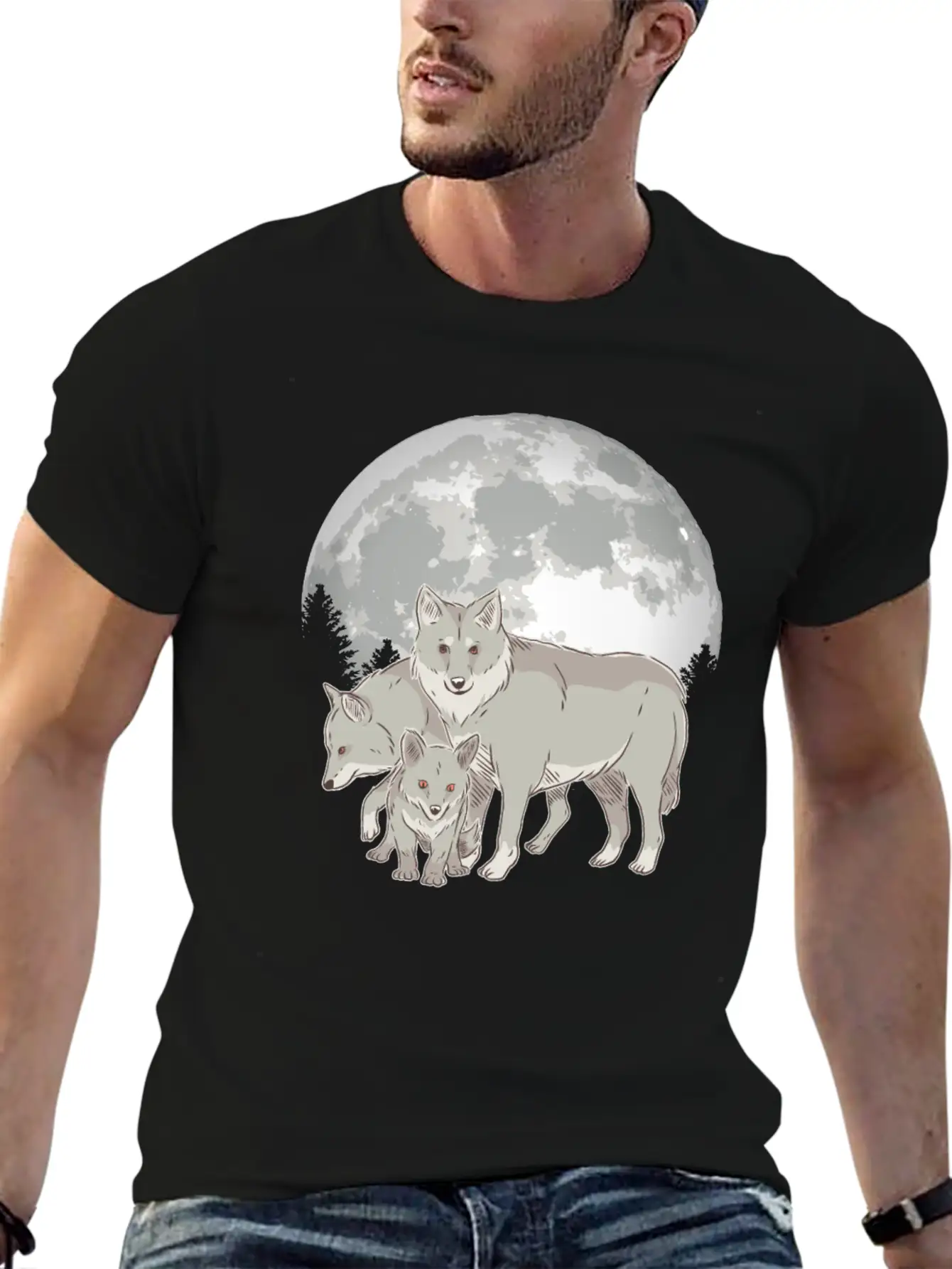 Wolf Pack Full Moon Stylish Everyday T-Shirt – Unisex Basic Cotton Tee