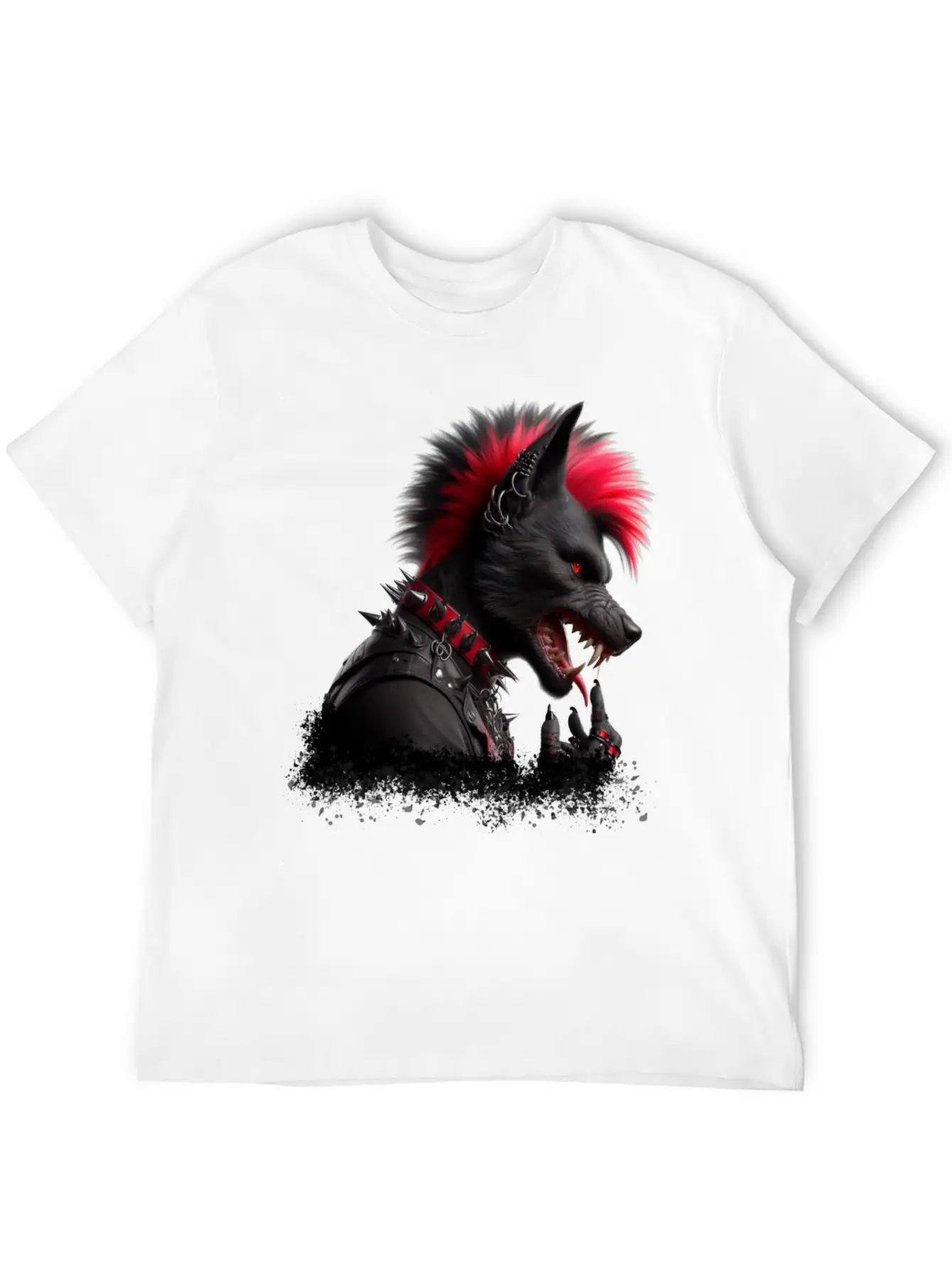 Wolf Punk RED Basic Graphic T-Shirt – Daily Comfort In Soft Cotton