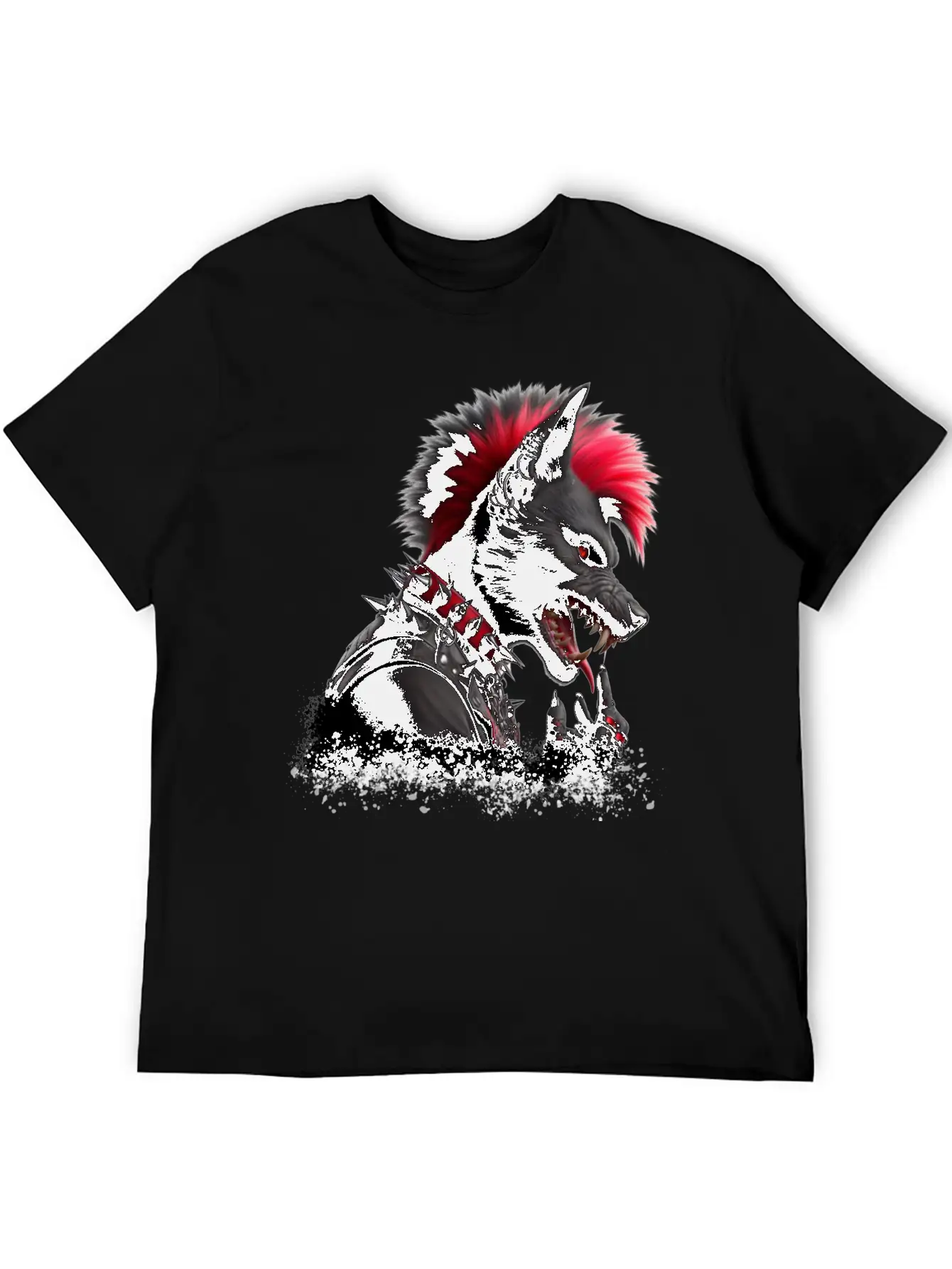 Wolf Punk RED Basic Graphic T-Shirt – Daily Comfort In Soft Cotton
