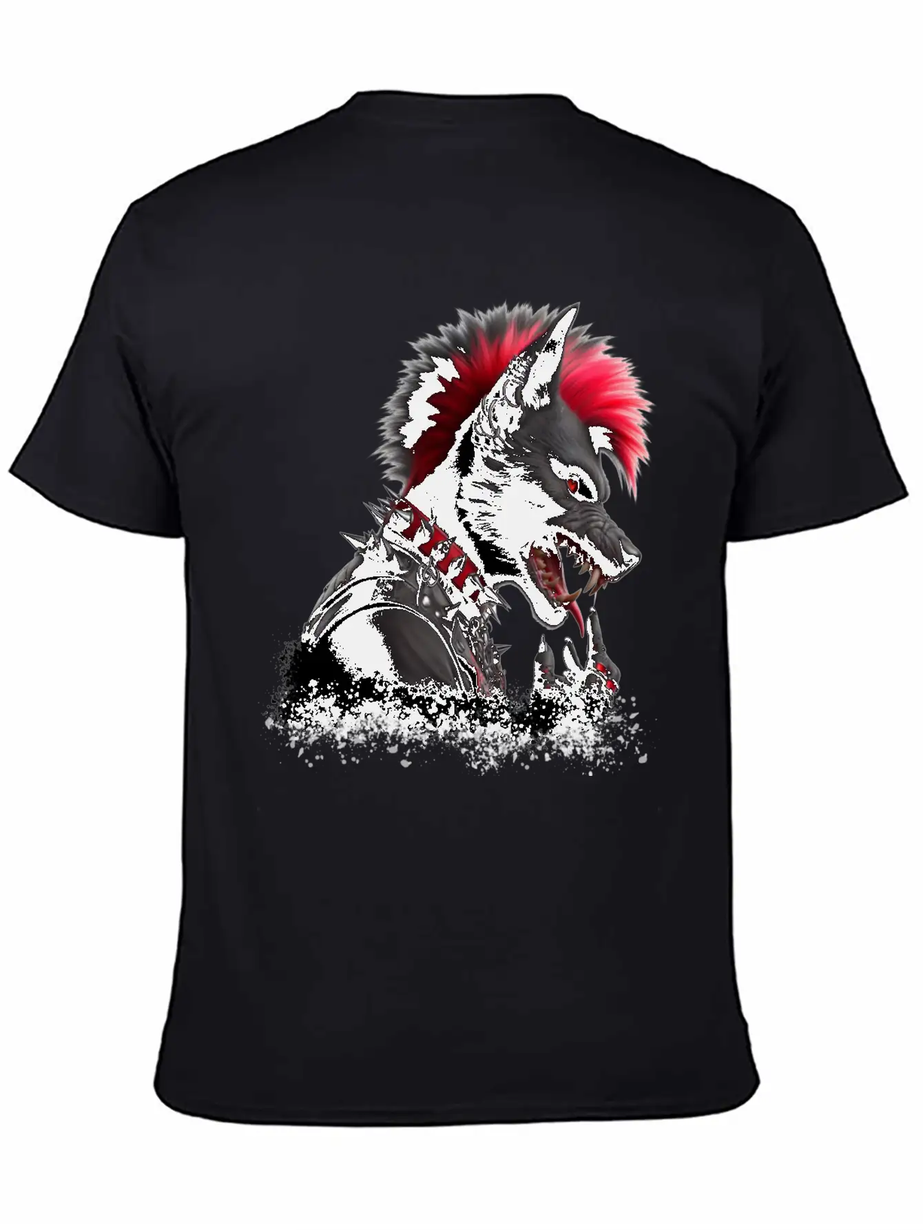Wolf Punk RED Basic Graphic T-Shirt – Daily Comfort In Soft Cotton