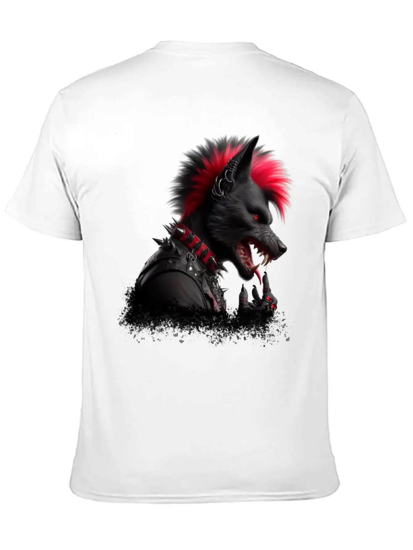 Wolf Punk RED Basic Graphic T-Shirt – Daily Comfort In Soft Cotton