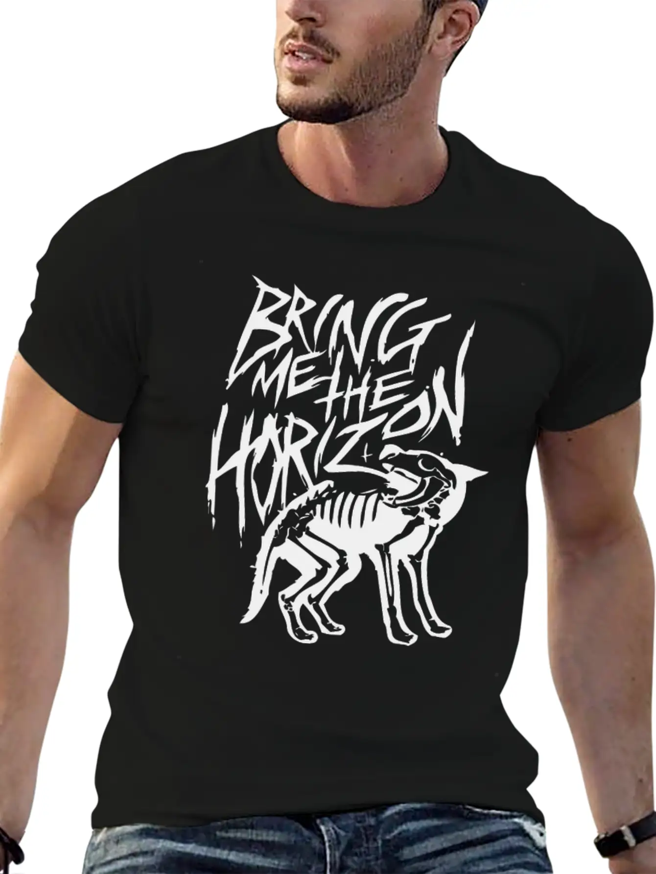 Wolf Skull Lightweight Cotton T-Shirt – Daily Comfort Graphic Shirt
