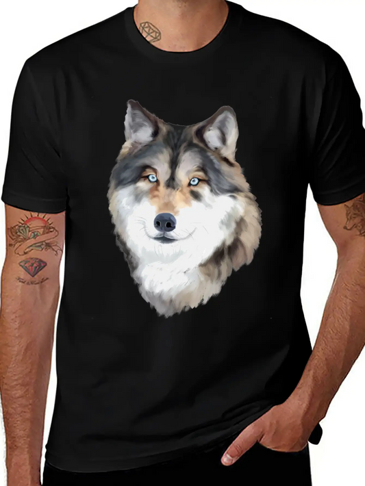 Wolf Smile Happy Vibes Lightweight Cotton T-Shirt – Daily Comfort Graphic Shirt