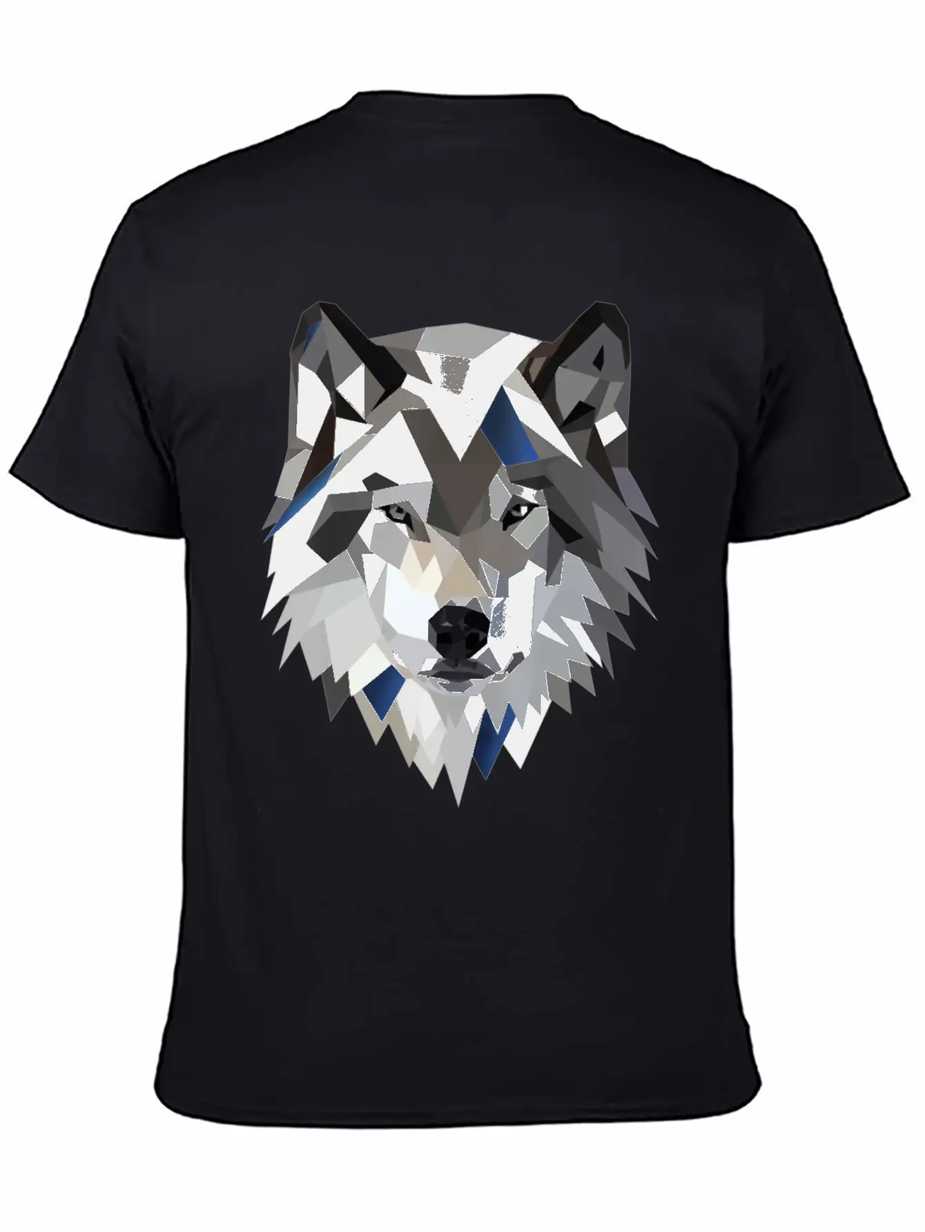 Wolf T Shirt Geometric Low Poly Lightweight Cotton T-Shirt – Daily Comfort Graphic Shirt