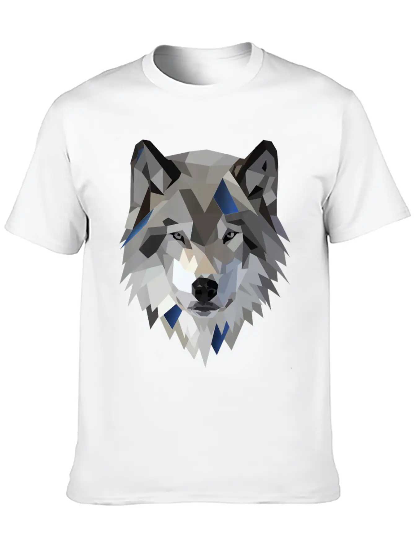 Wolf T Shirt Geometric Low Poly Lightweight Cotton T-Shirt – Daily Comfort Graphic Shirt