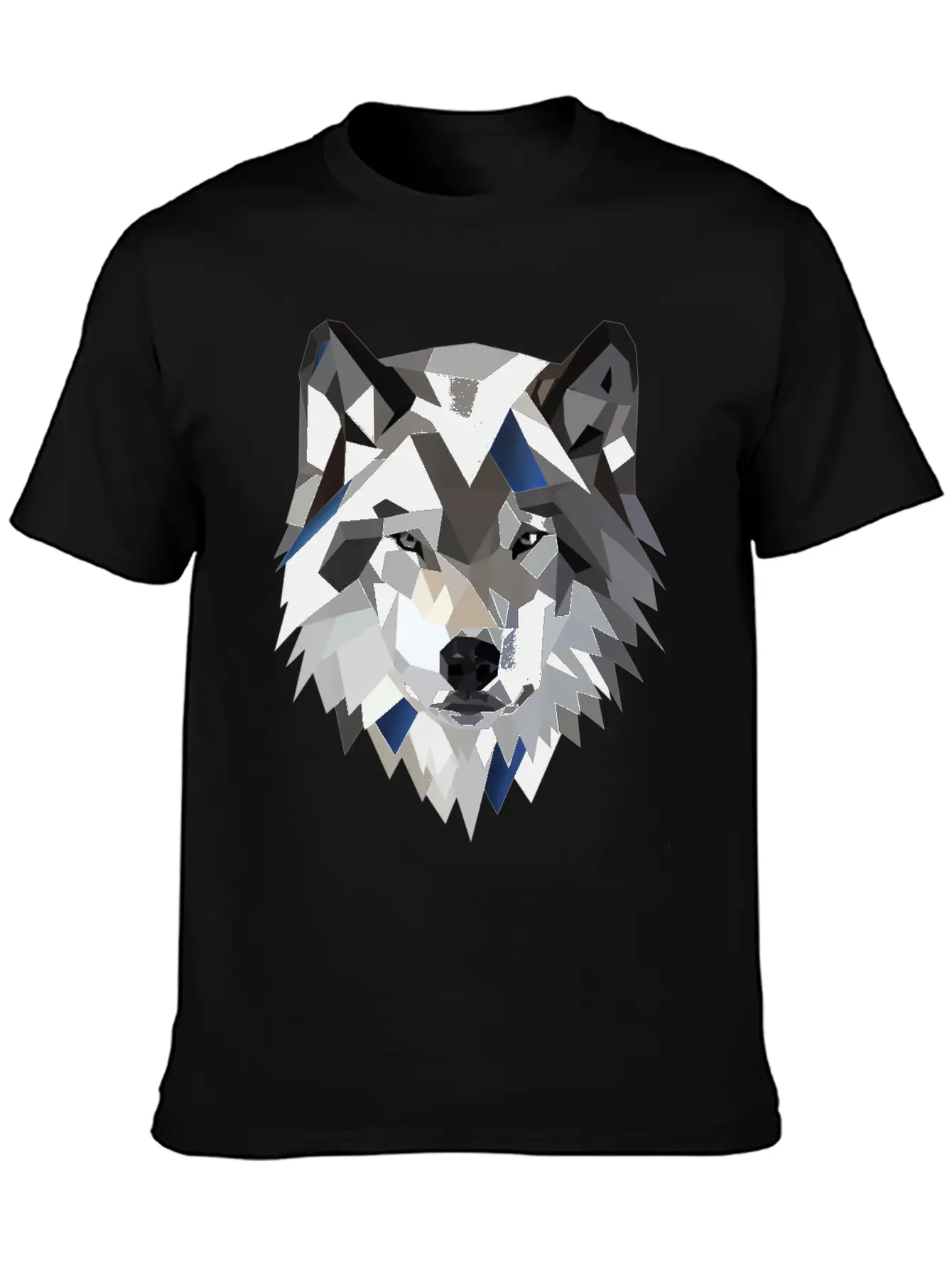 Wolf T Shirt Geometric Low Poly Lightweight Cotton T-Shirt – Daily Comfort Graphic Shirt