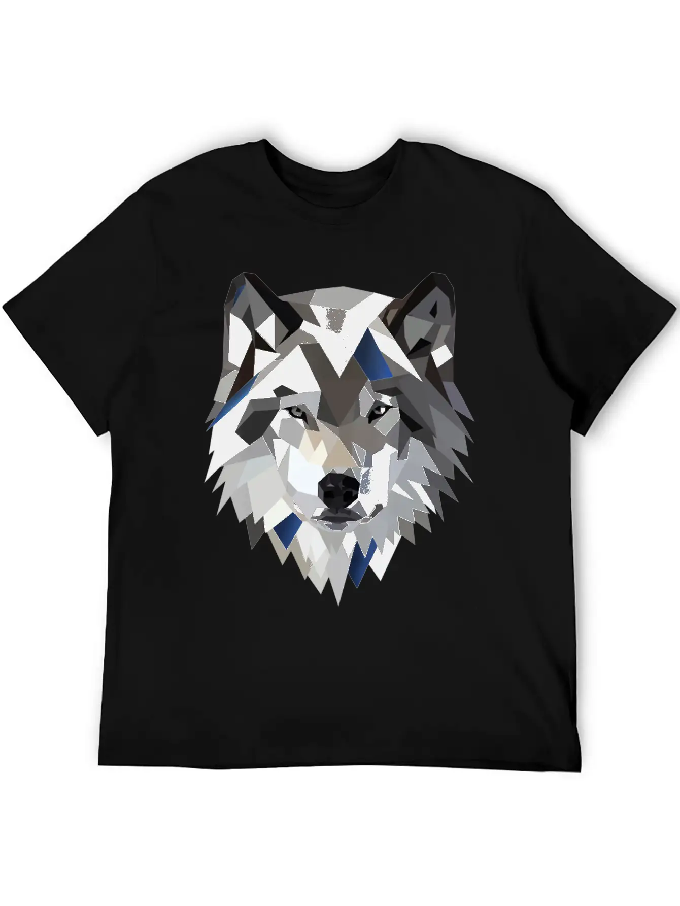 Wolf T Shirt Geometric Low Poly Lightweight Cotton T-Shirt – Daily Comfort Graphic Shirt