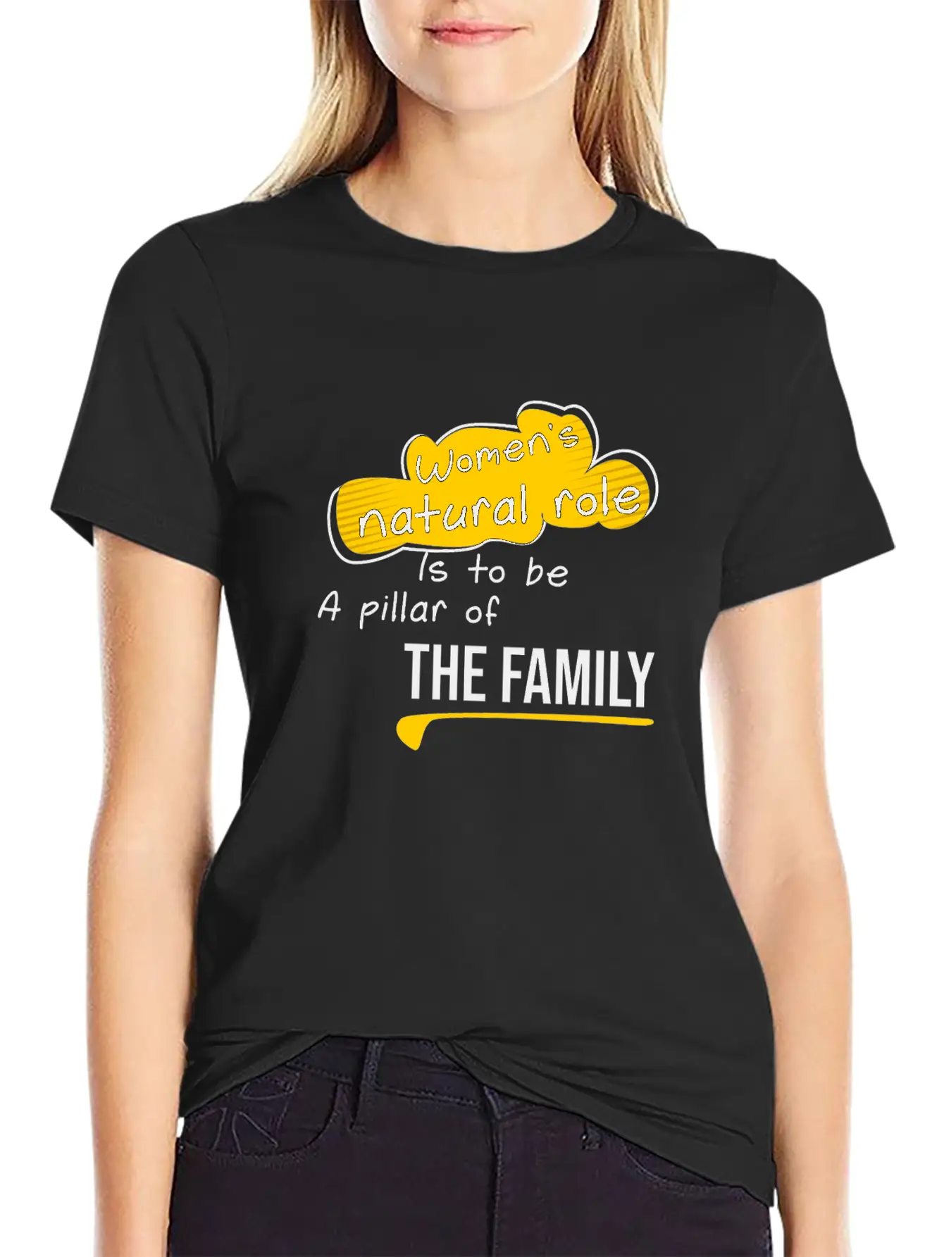 Women S Natural Role, Quote Family Lightweight Cotton T-Shirt – Daily Comfort Graphic Shirt