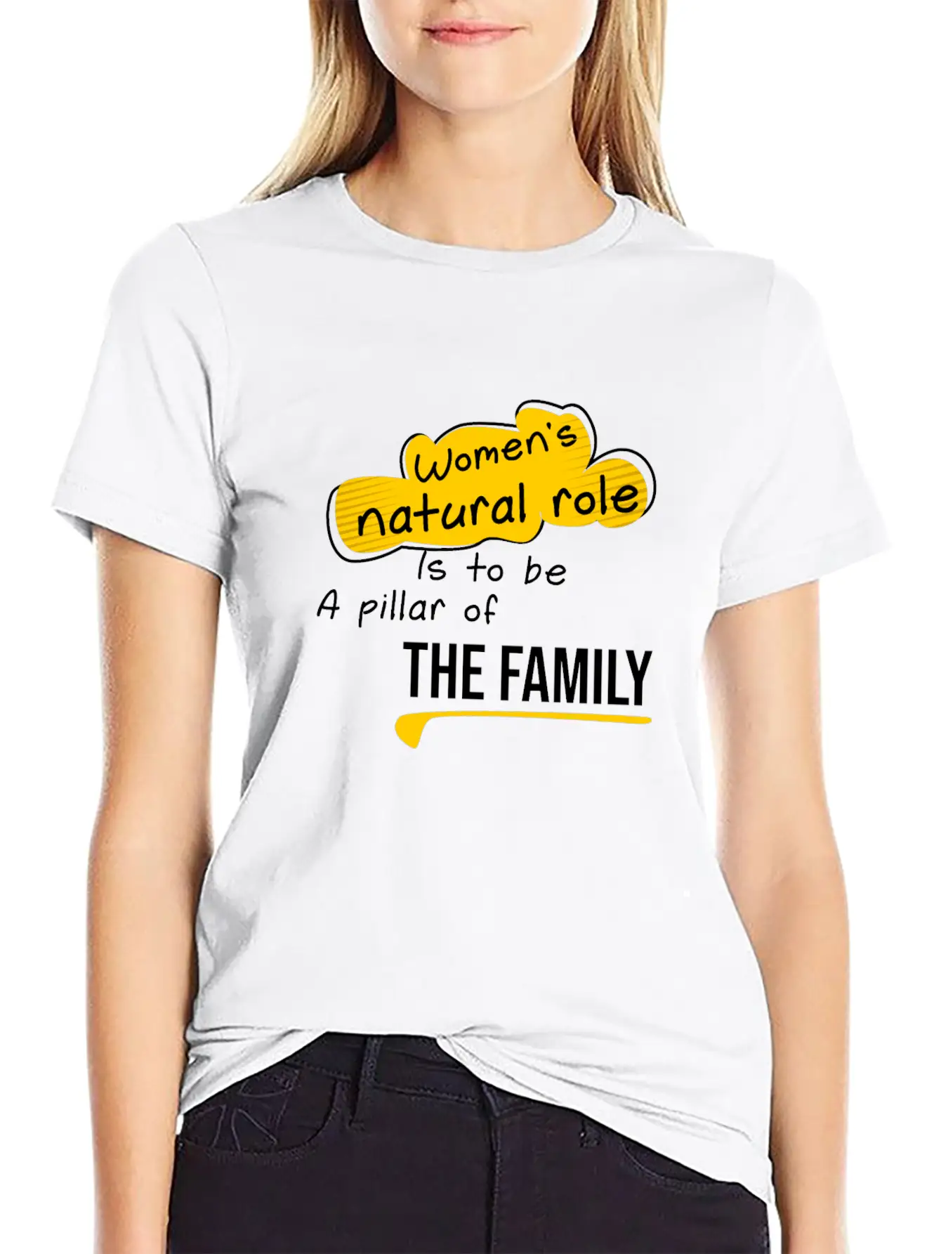 Women S Natural Role, Quote Family Lightweight Cotton T-Shirt – Daily Comfort Graphic Shirt
