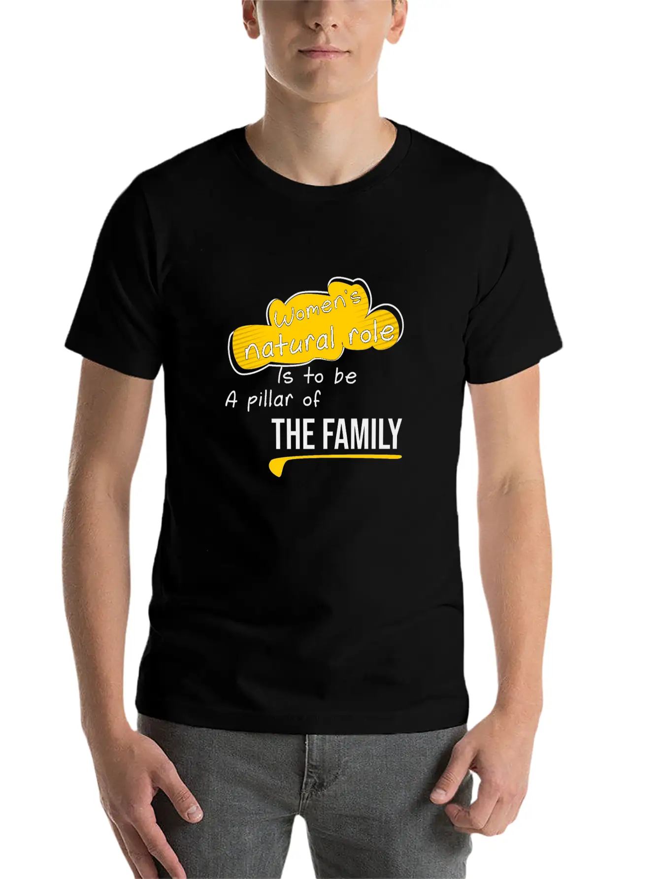 Women S Natural Role, Quote Family Lightweight Cotton T-Shirt – Daily Comfort Graphic Shirt