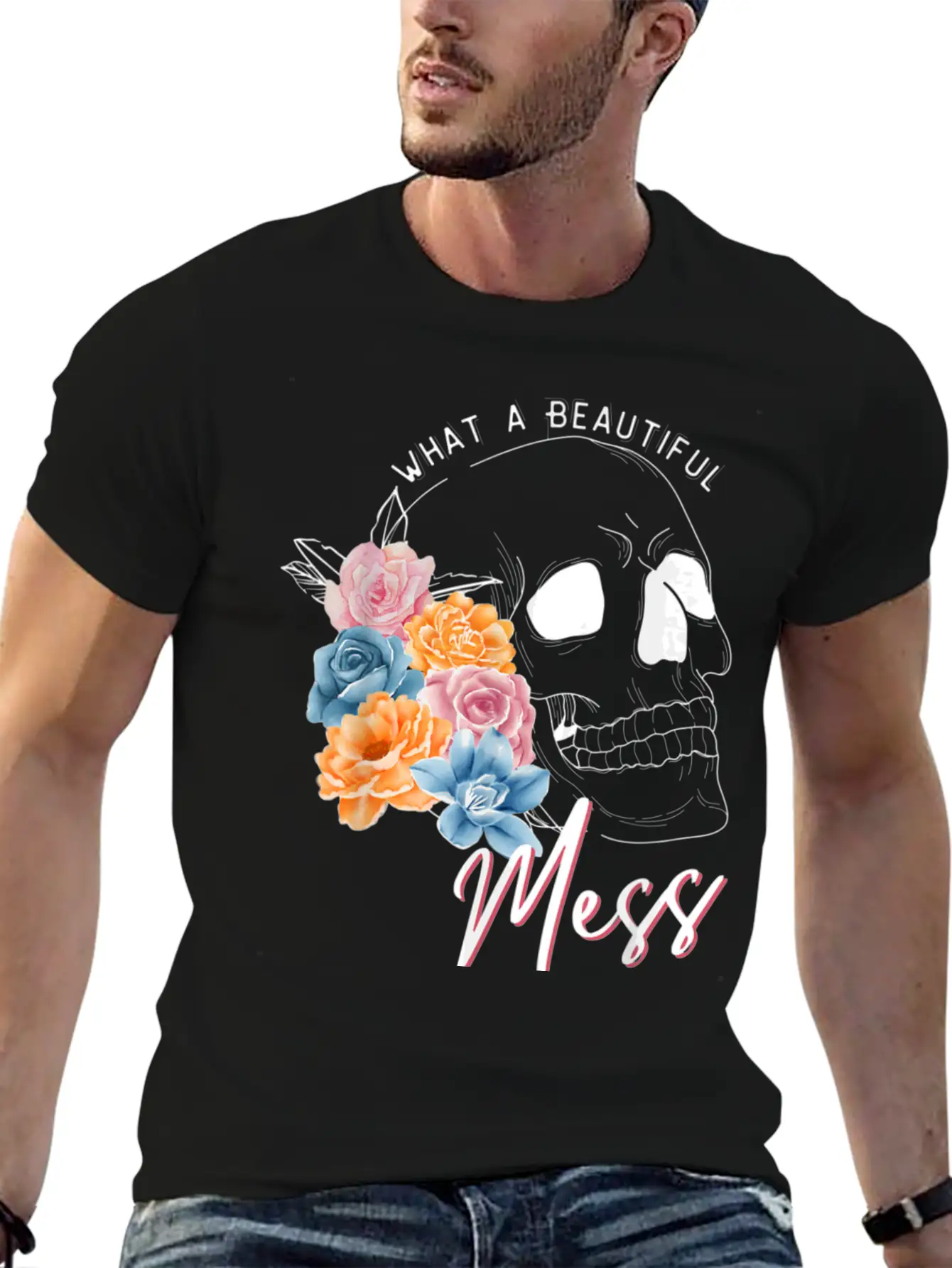 Womens Clothing Colorful Flowers Stylish Everyday T-Shirt – Unisex Basic Cotton Tee