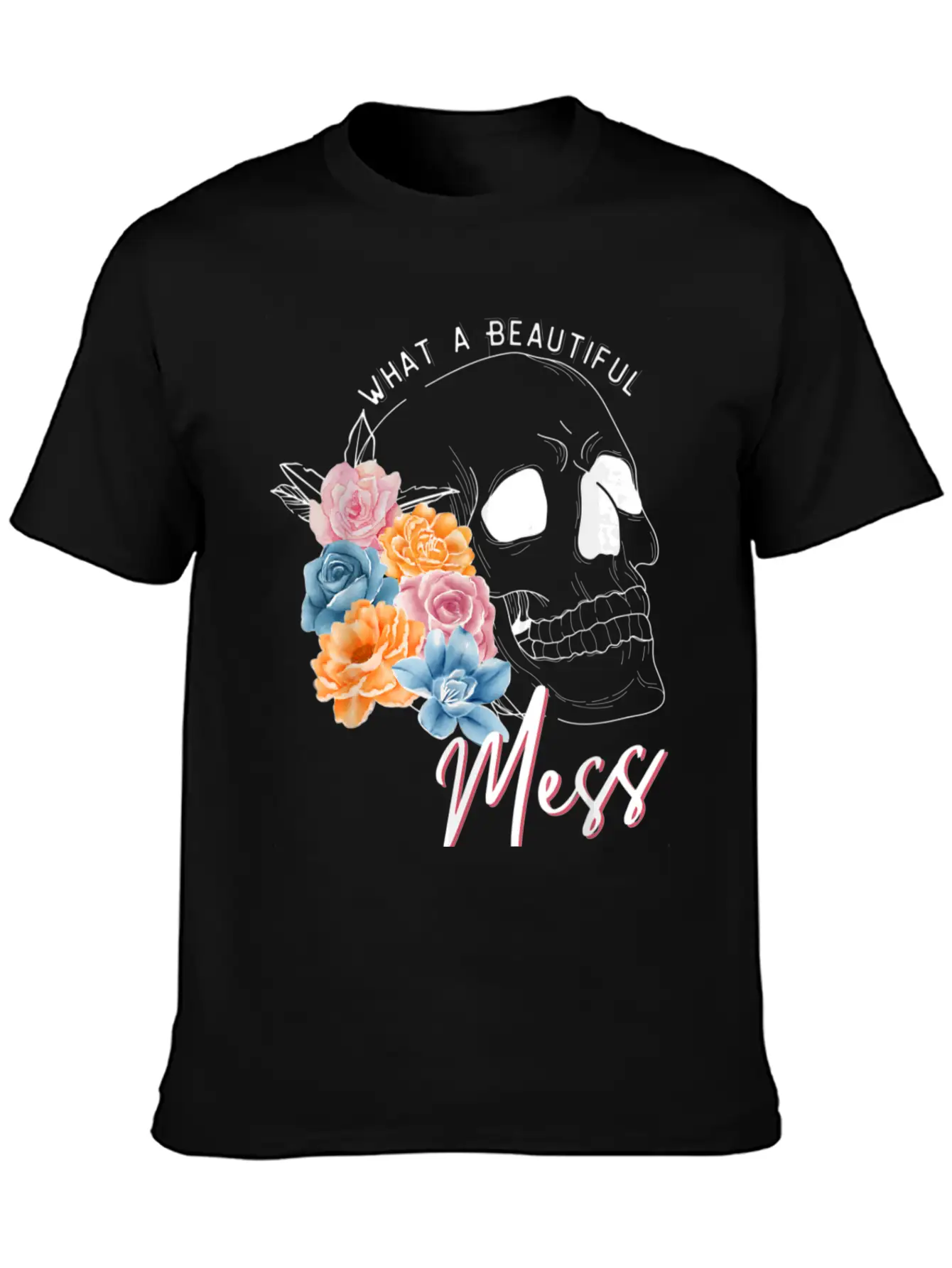 Womens Clothing Colorful Flowers Stylish Everyday T-Shirt – Unisex Basic Cotton Tee