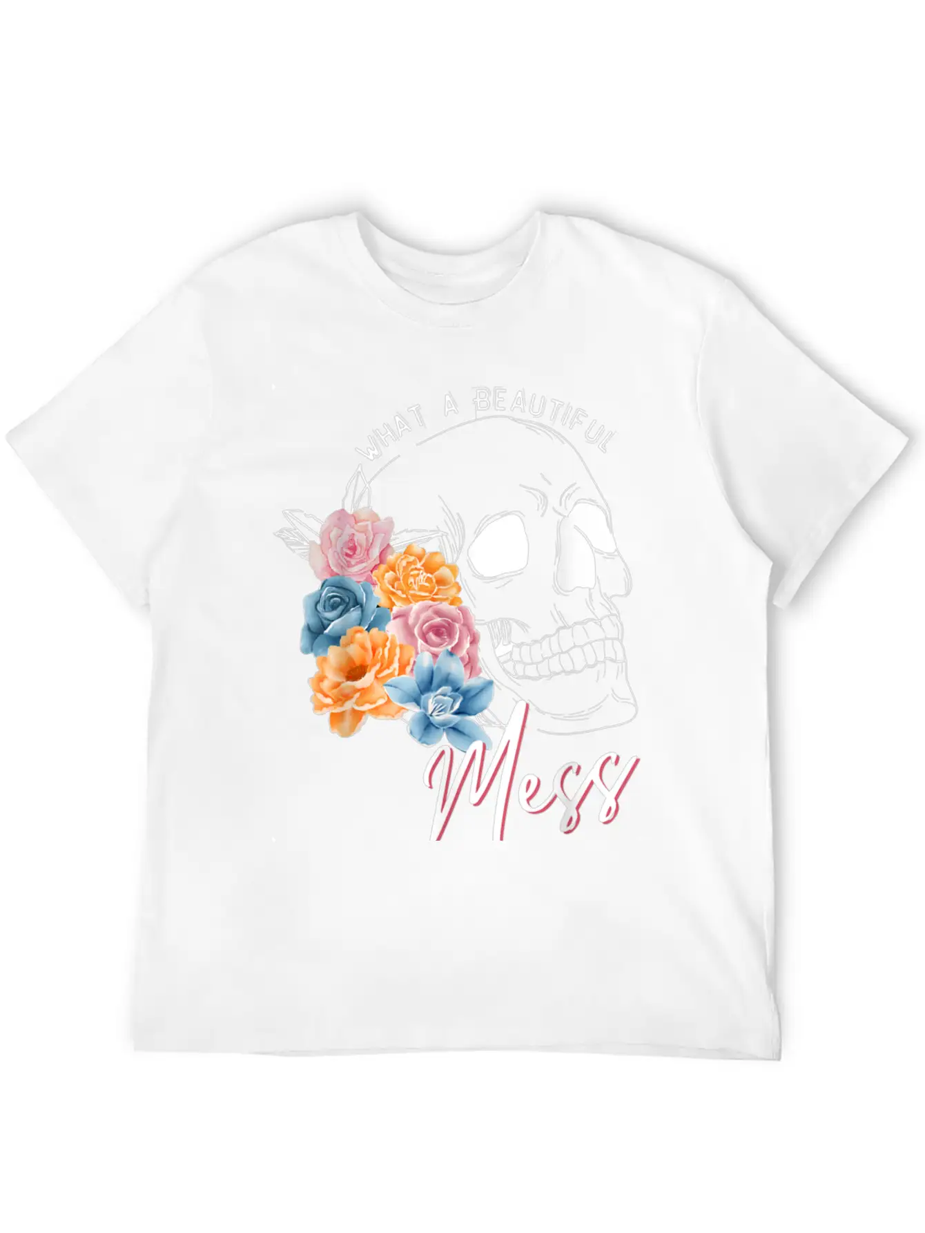 Womens Clothing Colorful Flowers Stylish Everyday T-Shirt – Unisex Basic Cotton Tee