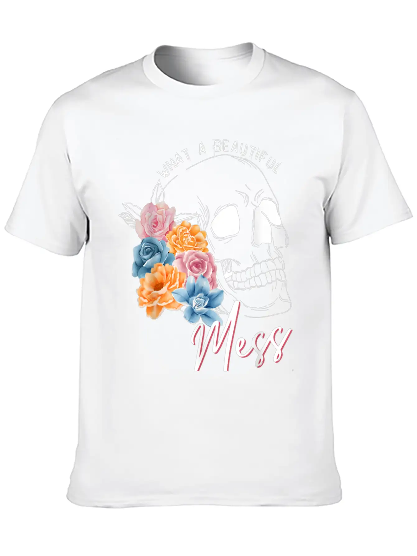 Womens Clothing Colorful Flowers Stylish Everyday T-Shirt – Unisex Basic Cotton Tee