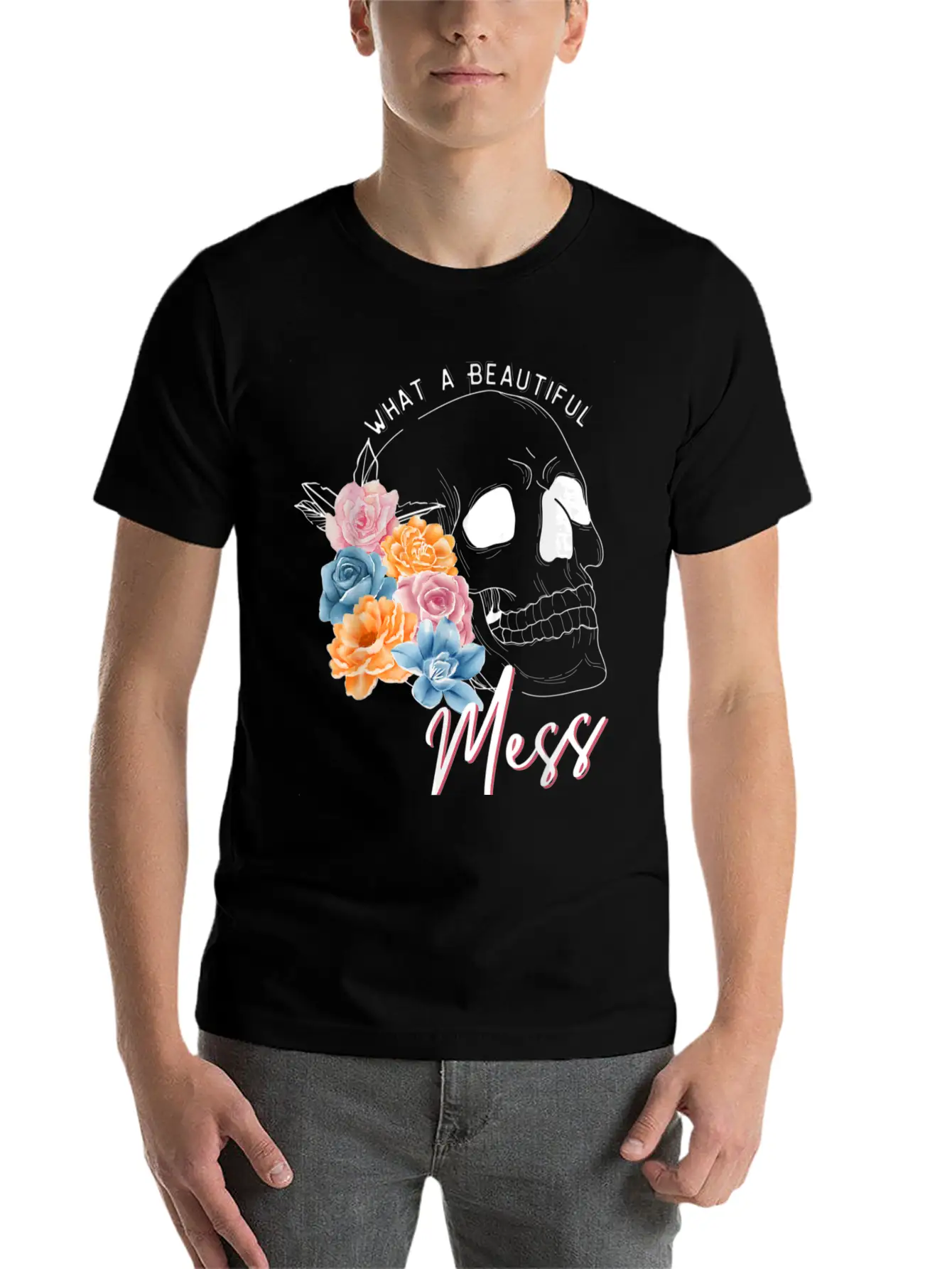 Womens Clothing Colorful Flowers Stylish Everyday T-Shirt – Unisex Basic Cotton Tee