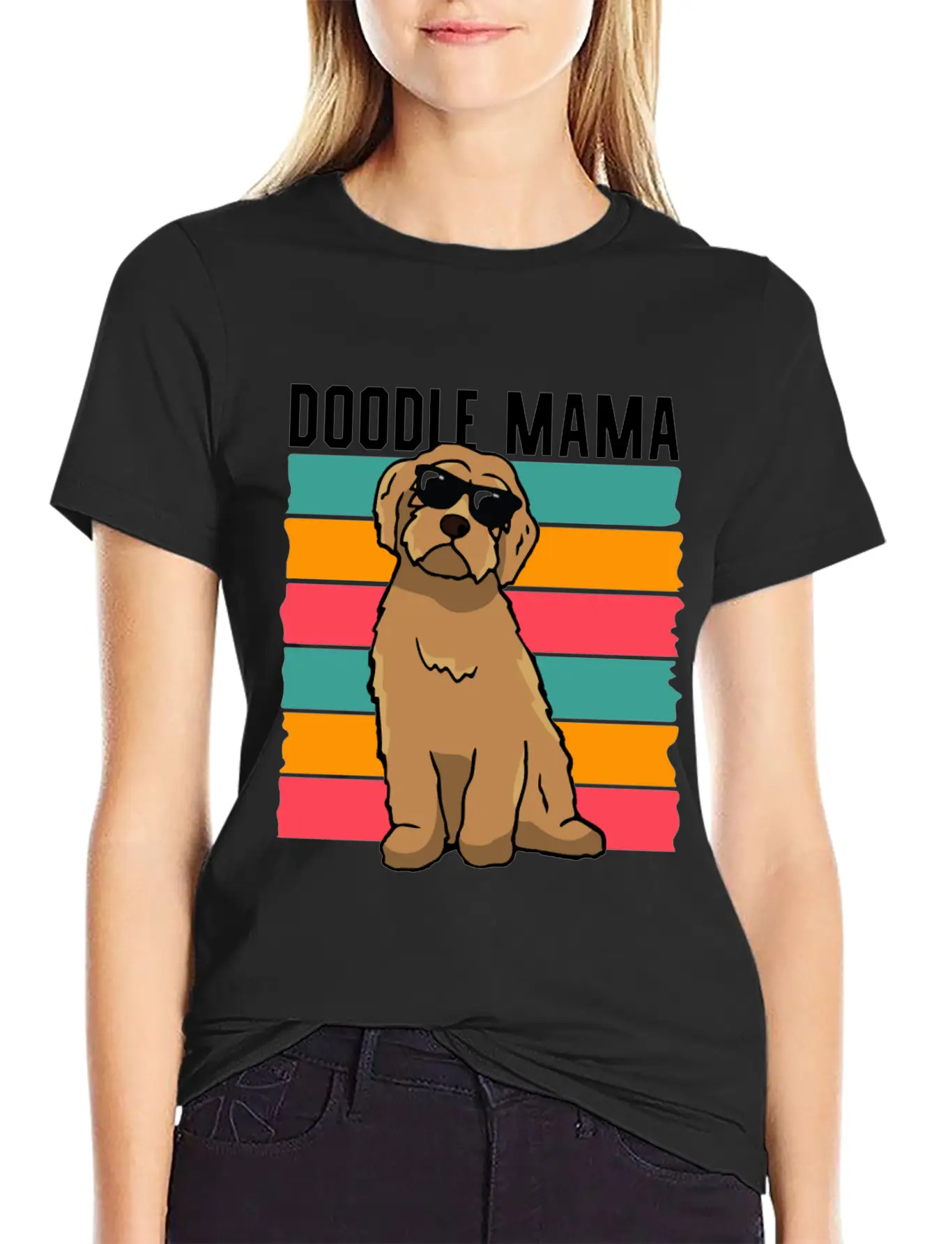 Womens Doodle Mama Labradoodle Goldendoodle Lightweight Cotton T-Shirt – Daily Comfort Graphic Shirt