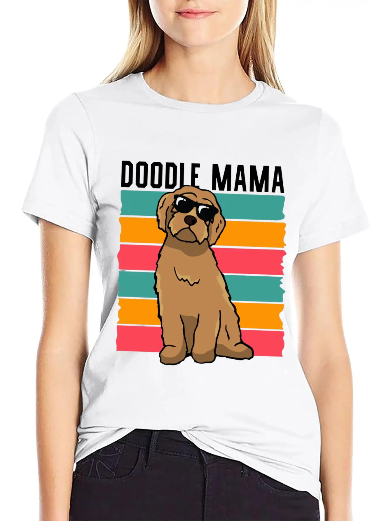 Womens Doodle Mama Labradoodle Goldendoodle Lightweight Cotton T-Shirt – Daily Comfort Graphic Shirt
