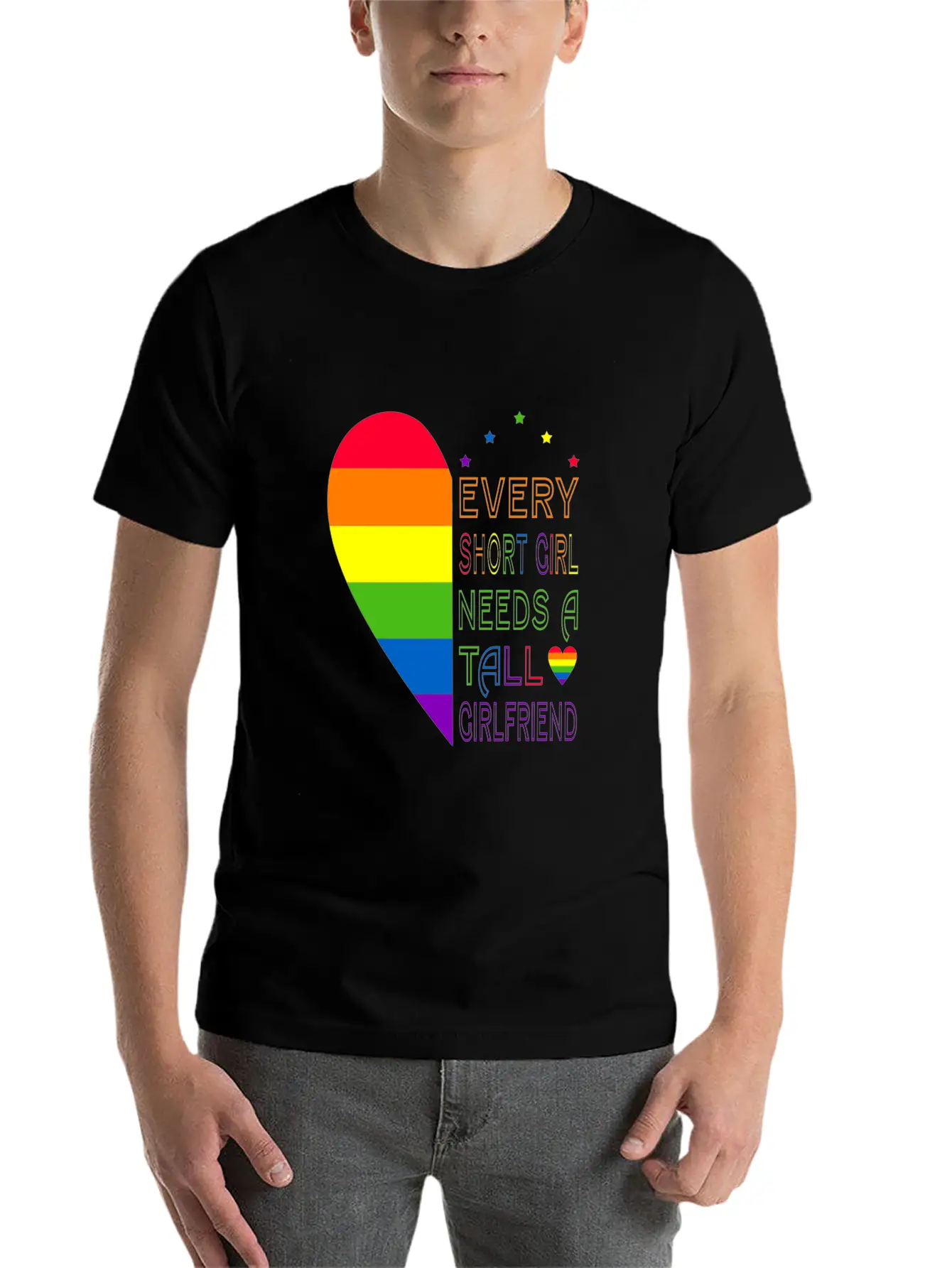 Womens Every Short Girl Lesbian Pride LGBTQ Lightweight Cotton T-Shirt – Daily Comfort Graphic Shirt