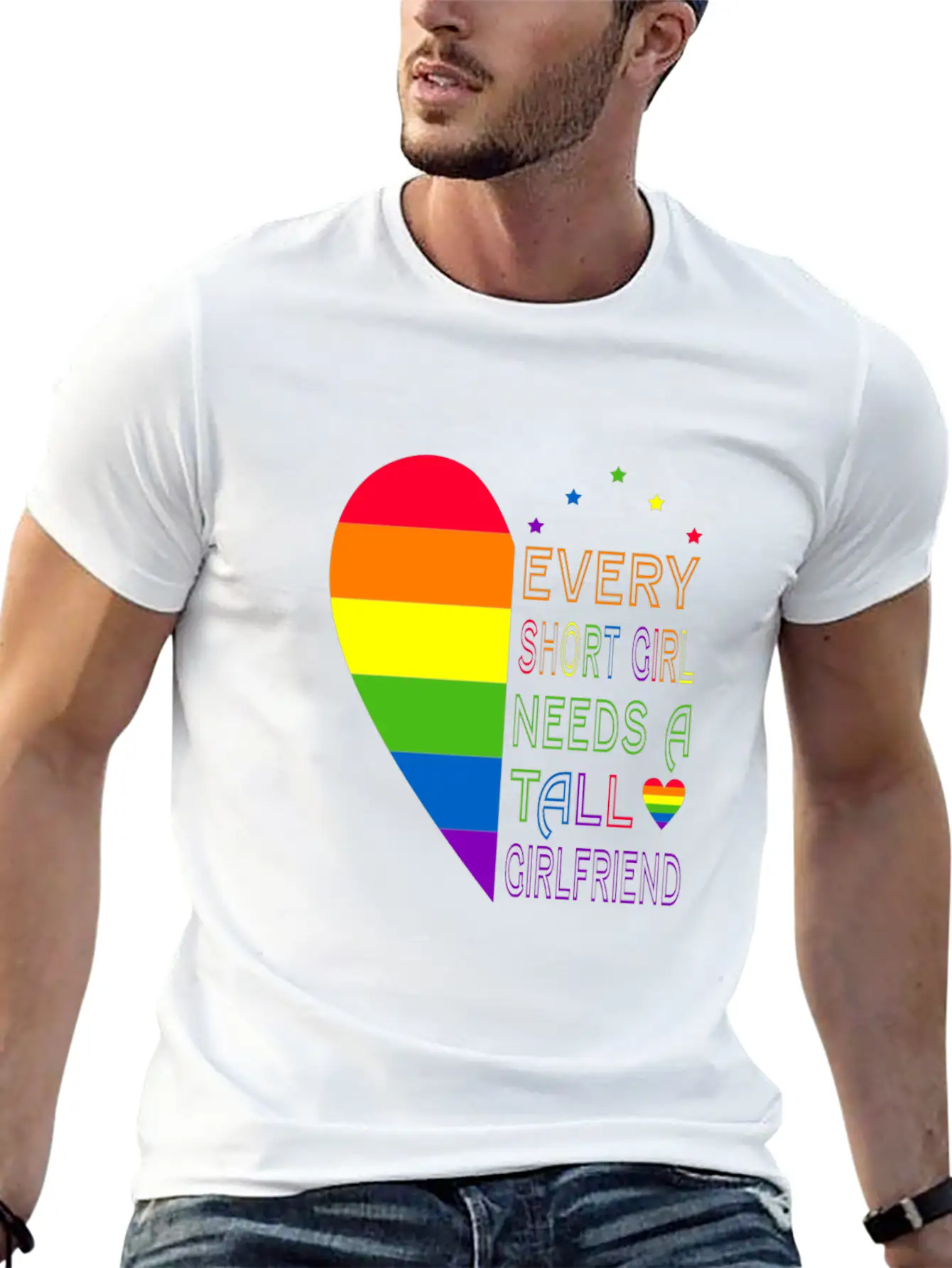Womens Every Short Girl Lesbian Pride LGBTQ Lightweight Cotton T-Shirt – Daily Comfort Graphic Shirt