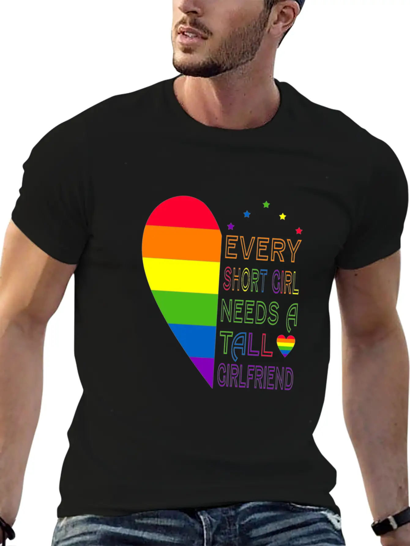 Womens Every Short Girl Lesbian Pride LGBTQ Lightweight Cotton T-Shirt – Daily Comfort Graphic Shirt