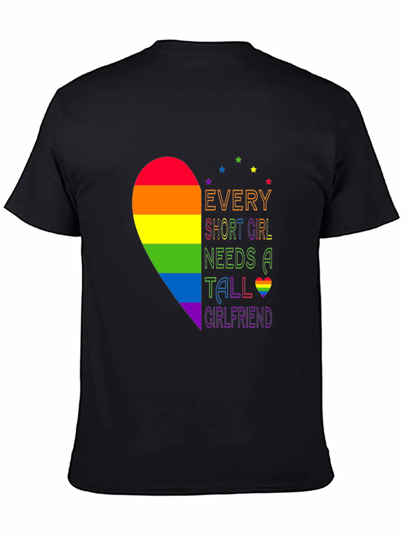 Womens Every Short Girl Lesbian Pride LGBTQ Lightweight Cotton T-Shirt – Daily Comfort Graphic Shirt