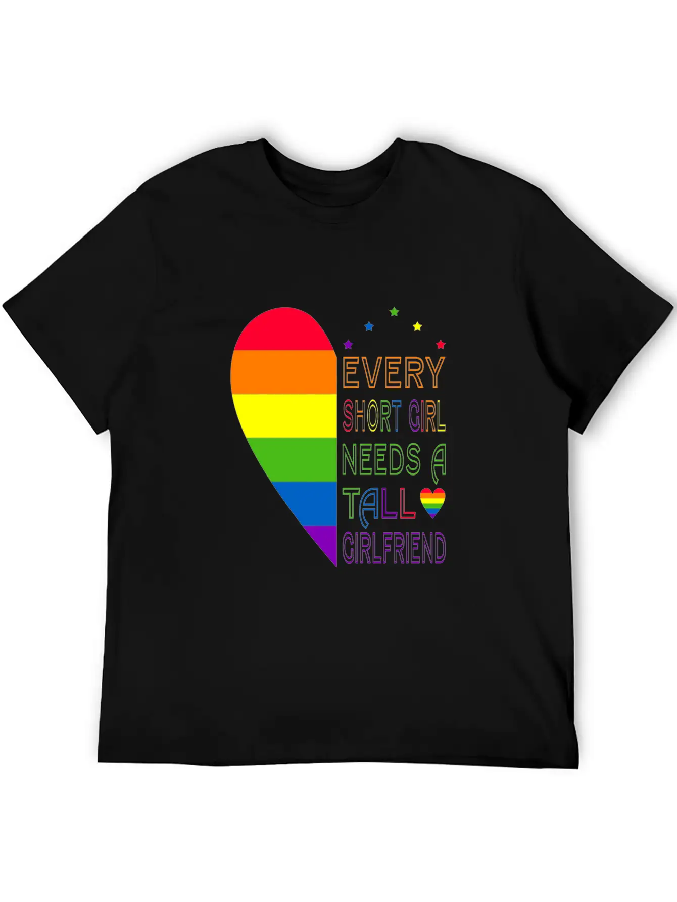 Womens Every Short Girl Lesbian Pride LGBTQ Lightweight Cotton T-Shirt – Daily Comfort Graphic Shirt