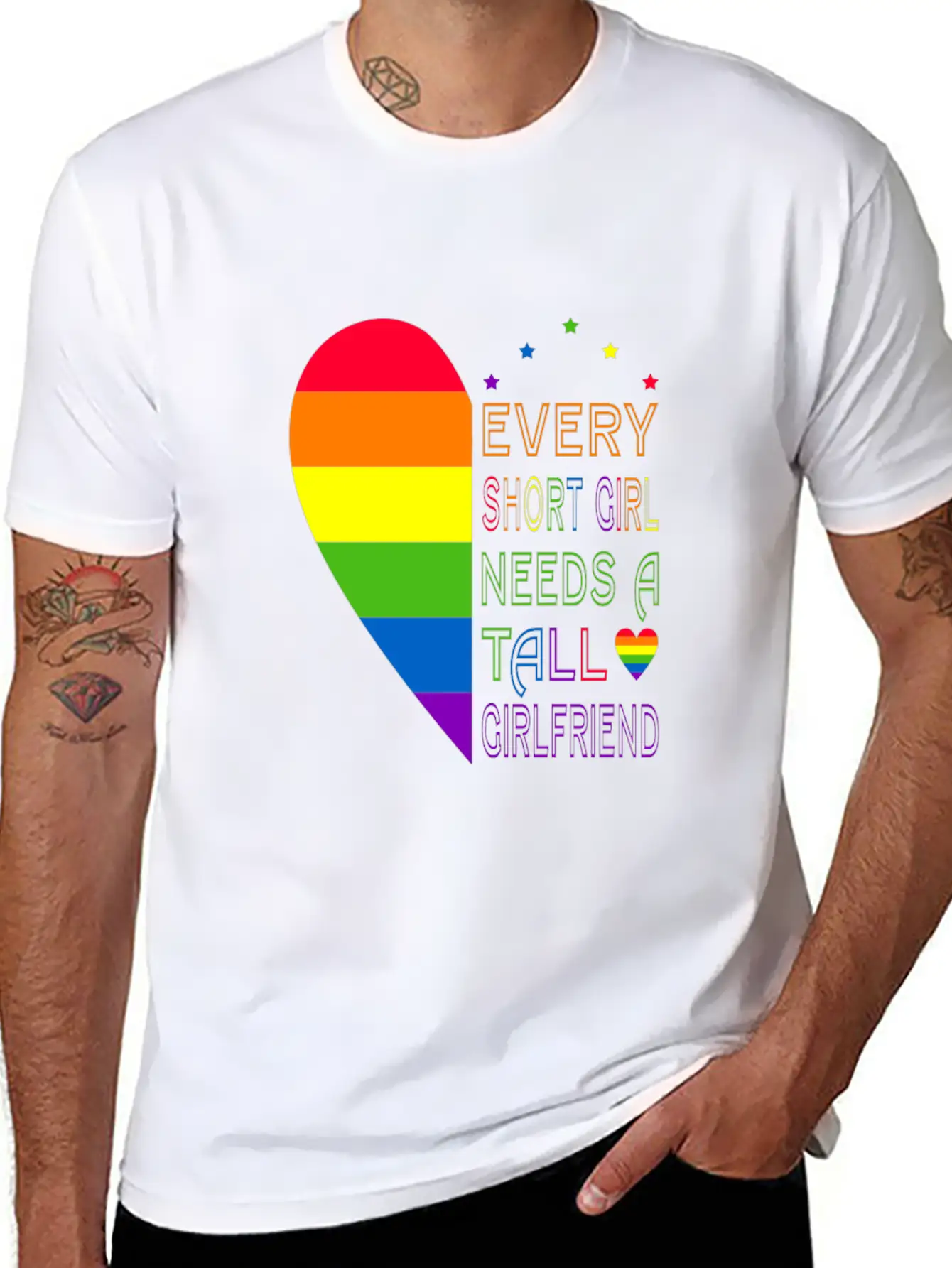 Womens Every Short Girl Lesbian Pride LGBTQ Lightweight Cotton T-Shirt – Daily Comfort Graphic Shirt