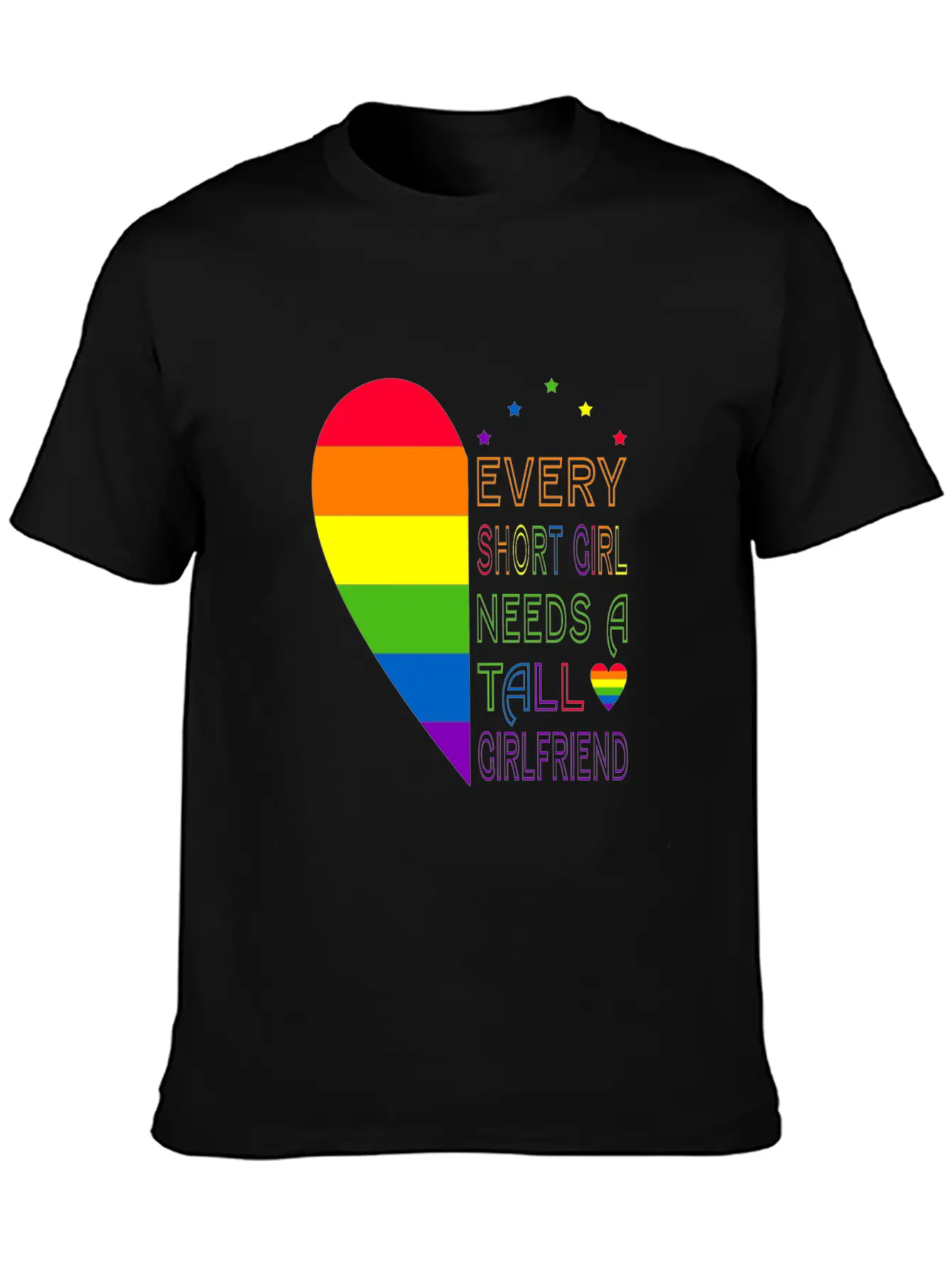 Womens Every Short Girl Lesbian Pride LGBTQ Lightweight Cotton T-Shirt – Daily Comfort Graphic Shirt