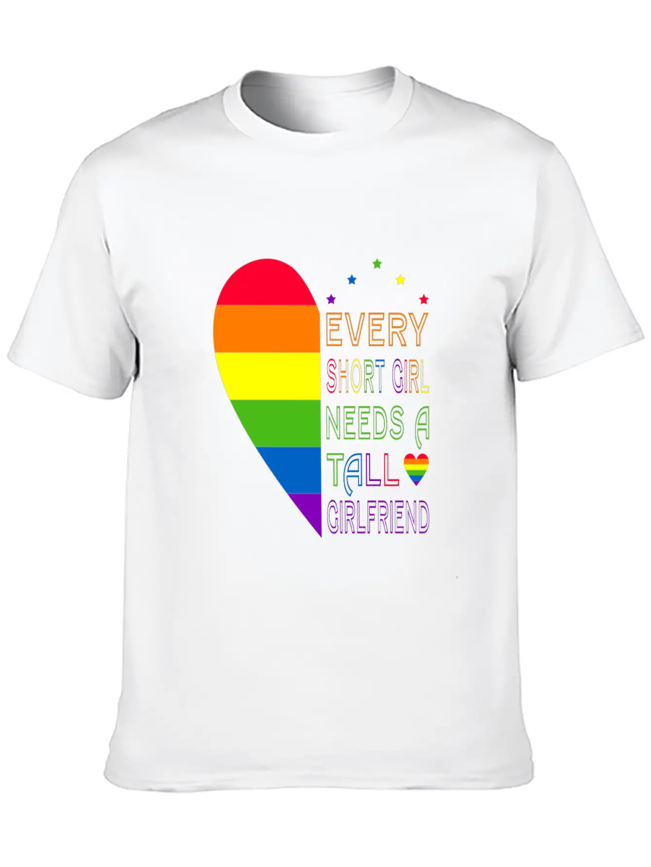 Womens Every Short Girl Lesbian Pride LGBTQ Lightweight Cotton T-Shirt – Daily Comfort Graphic Shirt