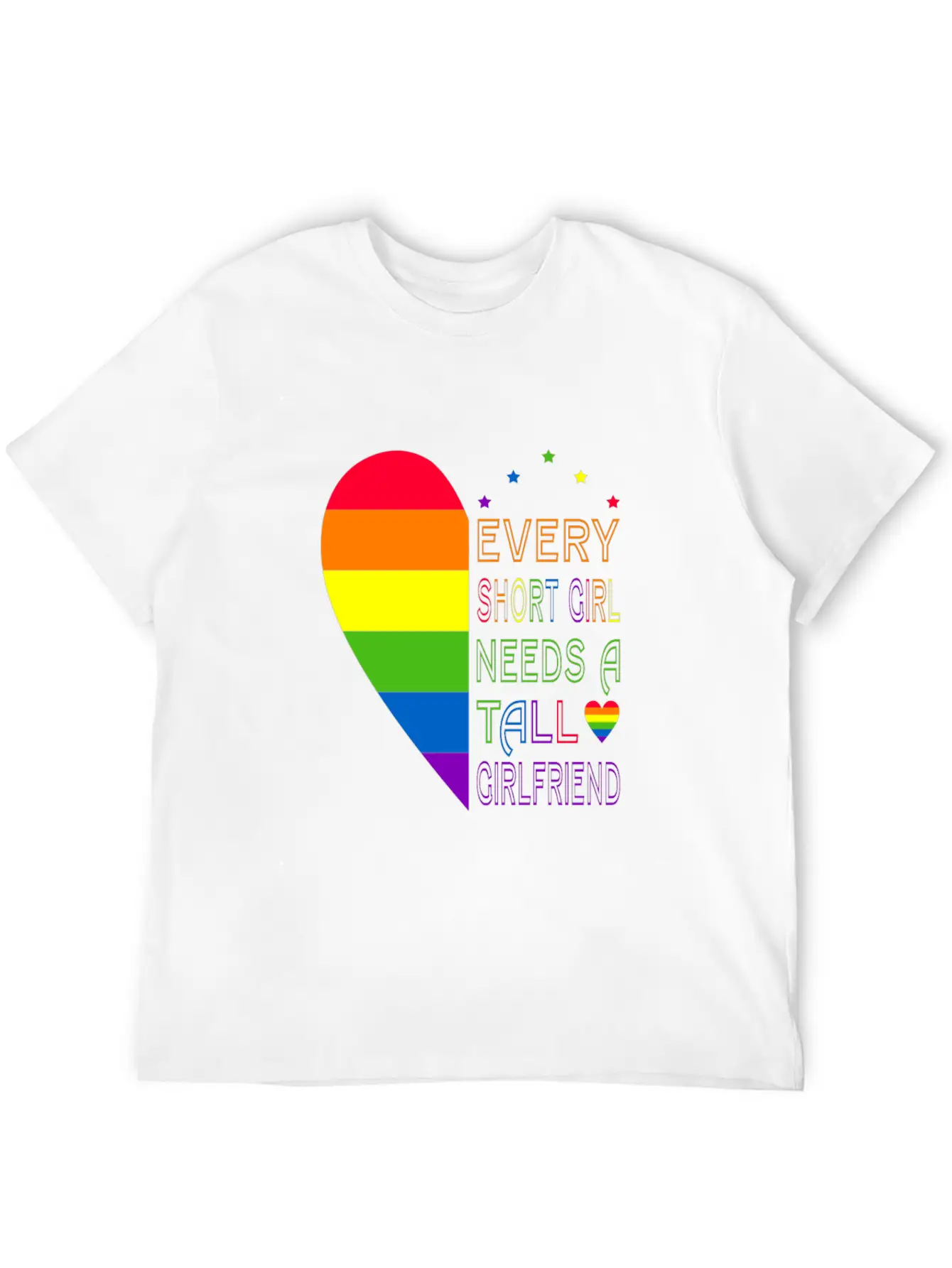 Womens Every Short Girl Lesbian Pride LGBTQ Lightweight Cotton T-Shirt – Daily Comfort Graphic Shirt
