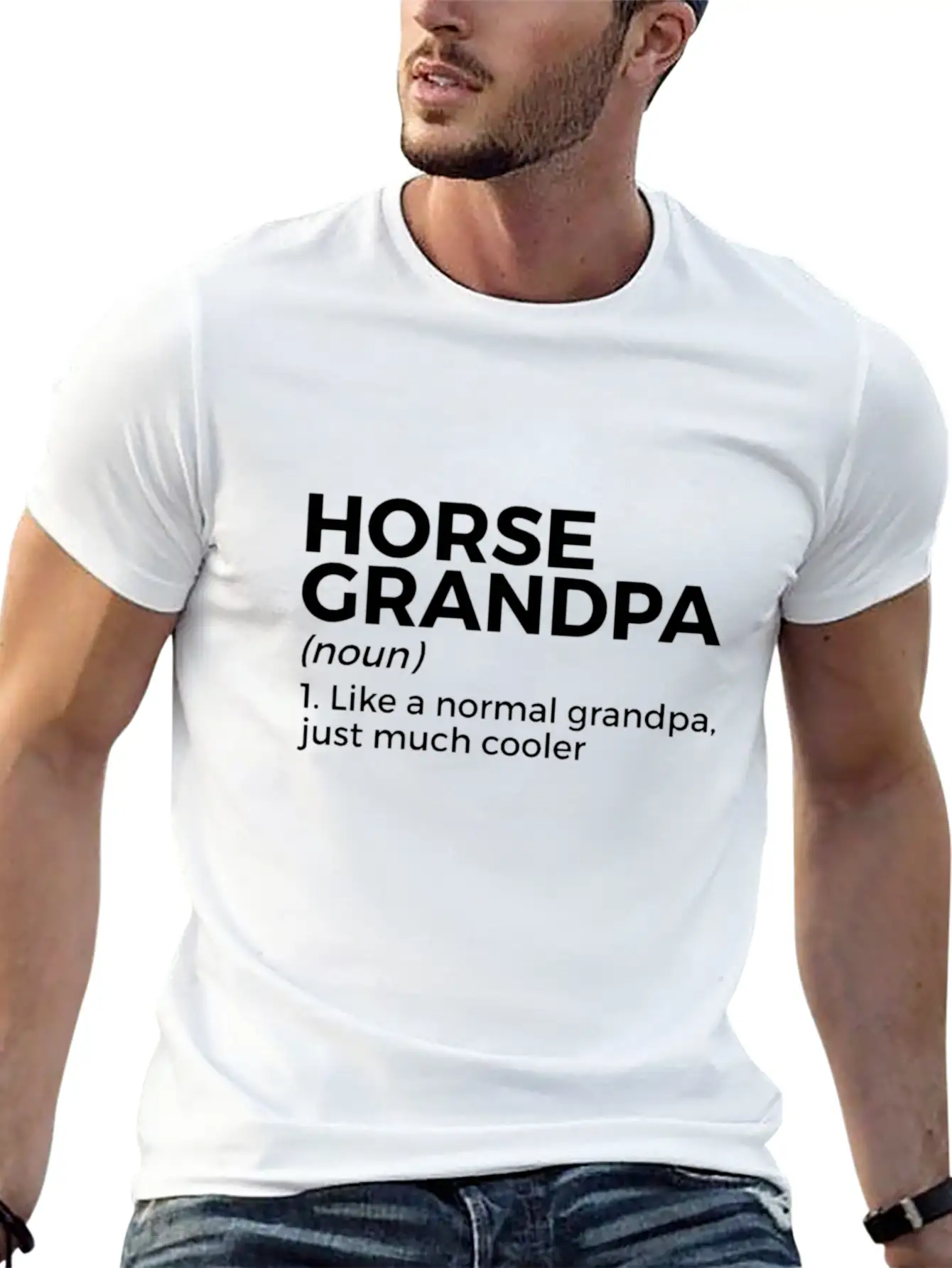 Womens Horse Grandpa Definition Horse Lover V Neck Essential Cotton Tee For Daily Outfits – Unisex Style