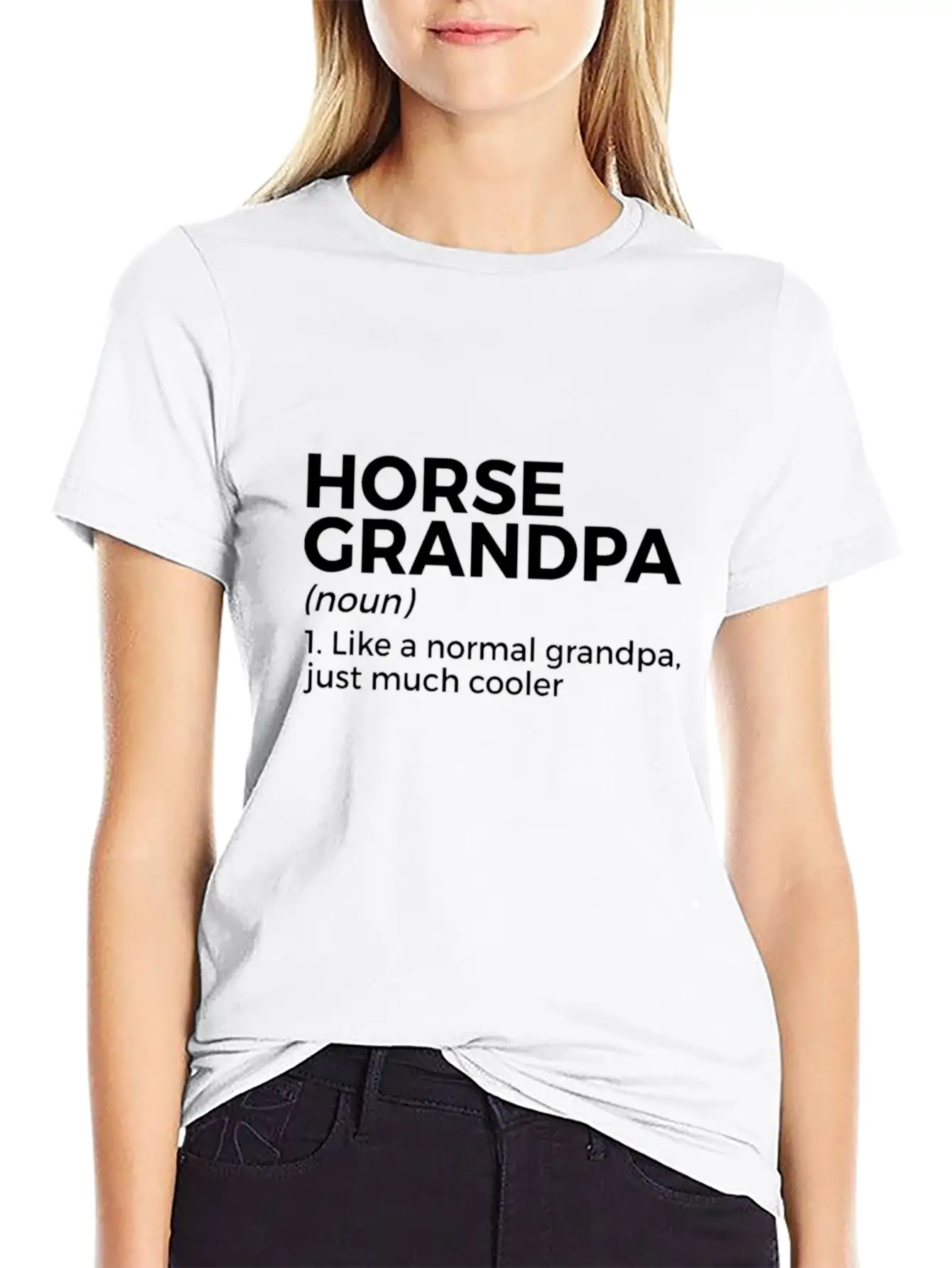 Womens Horse Grandpa Definition Horse Lover V Neck Essential Cotton Tee For Daily Outfits – Unisex Style