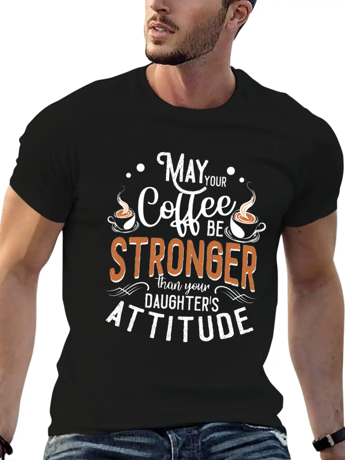 Womens May Your Coffee Be Stronger Than Your Relaxed Everyday Tee – Lightweight And Durable Cotton