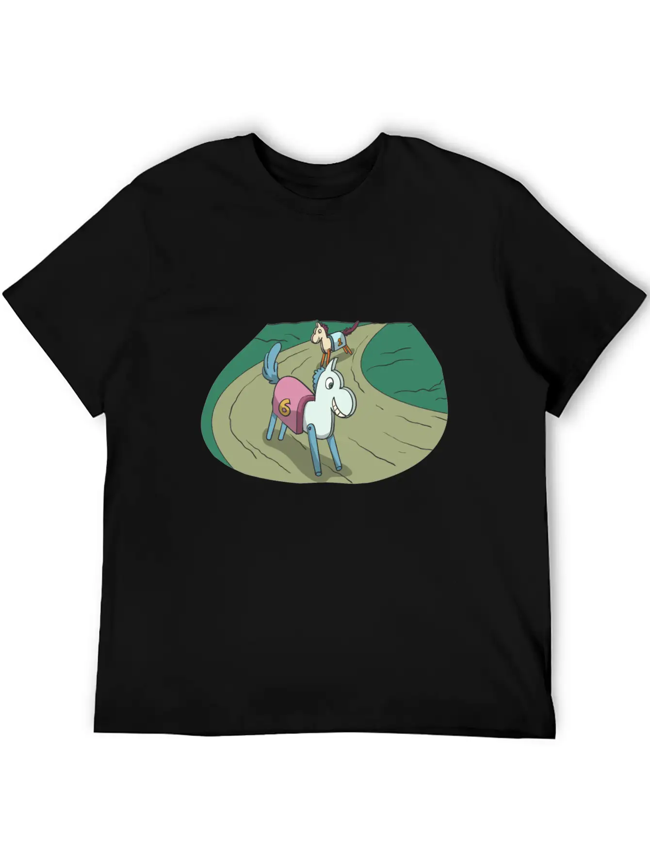 Wooden Horse At The Race Lightweight Cotton T-Shirt – Daily Comfort Graphic Shirt