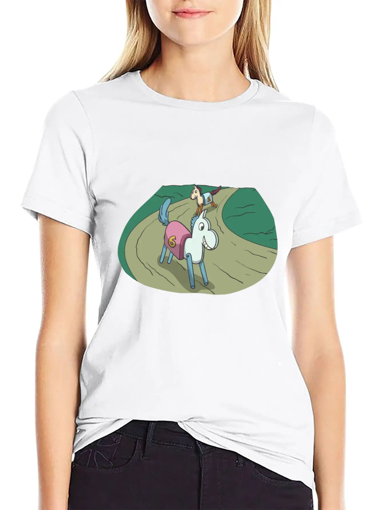 Wooden Horse At The Race Lightweight Cotton T-Shirt – Daily Comfort Graphic Shirt