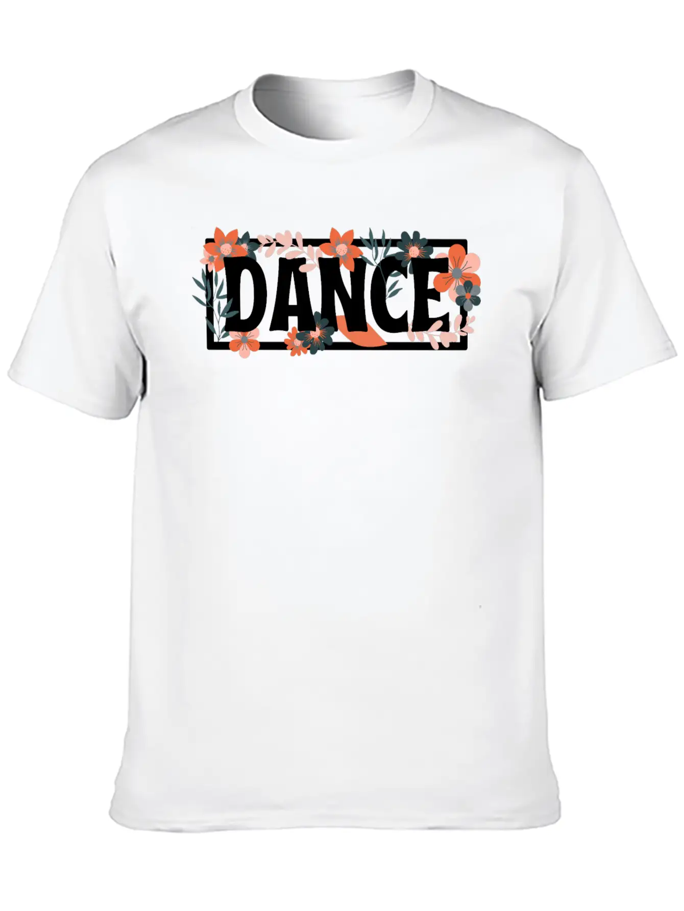 Word Of Dance With Floral Lightweight Cotton T-Shirt – Daily Comfort Graphic Shirt
