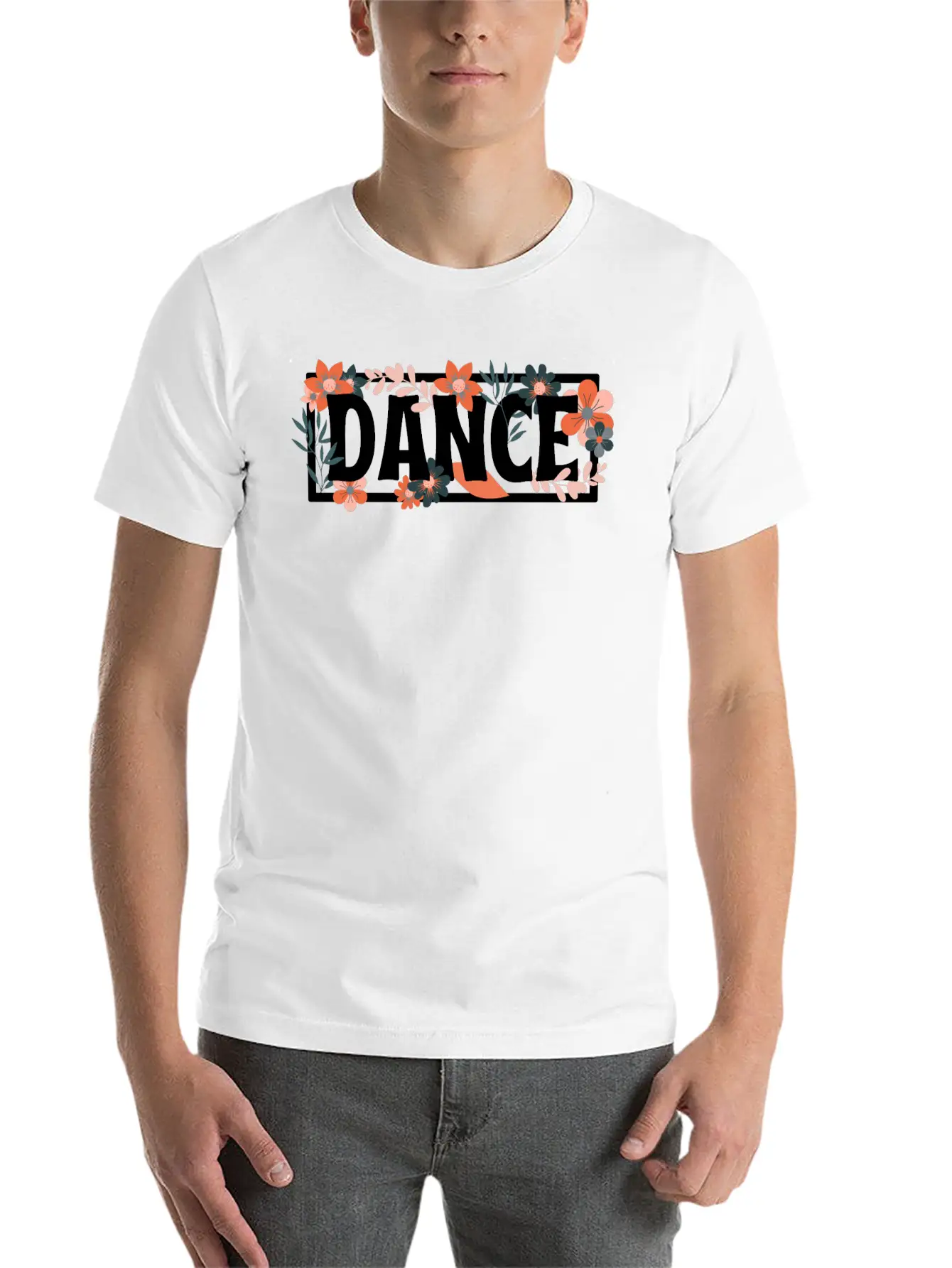 Word Of Dance With Floral Lightweight Cotton T-Shirt – Daily Comfort Graphic Shirt