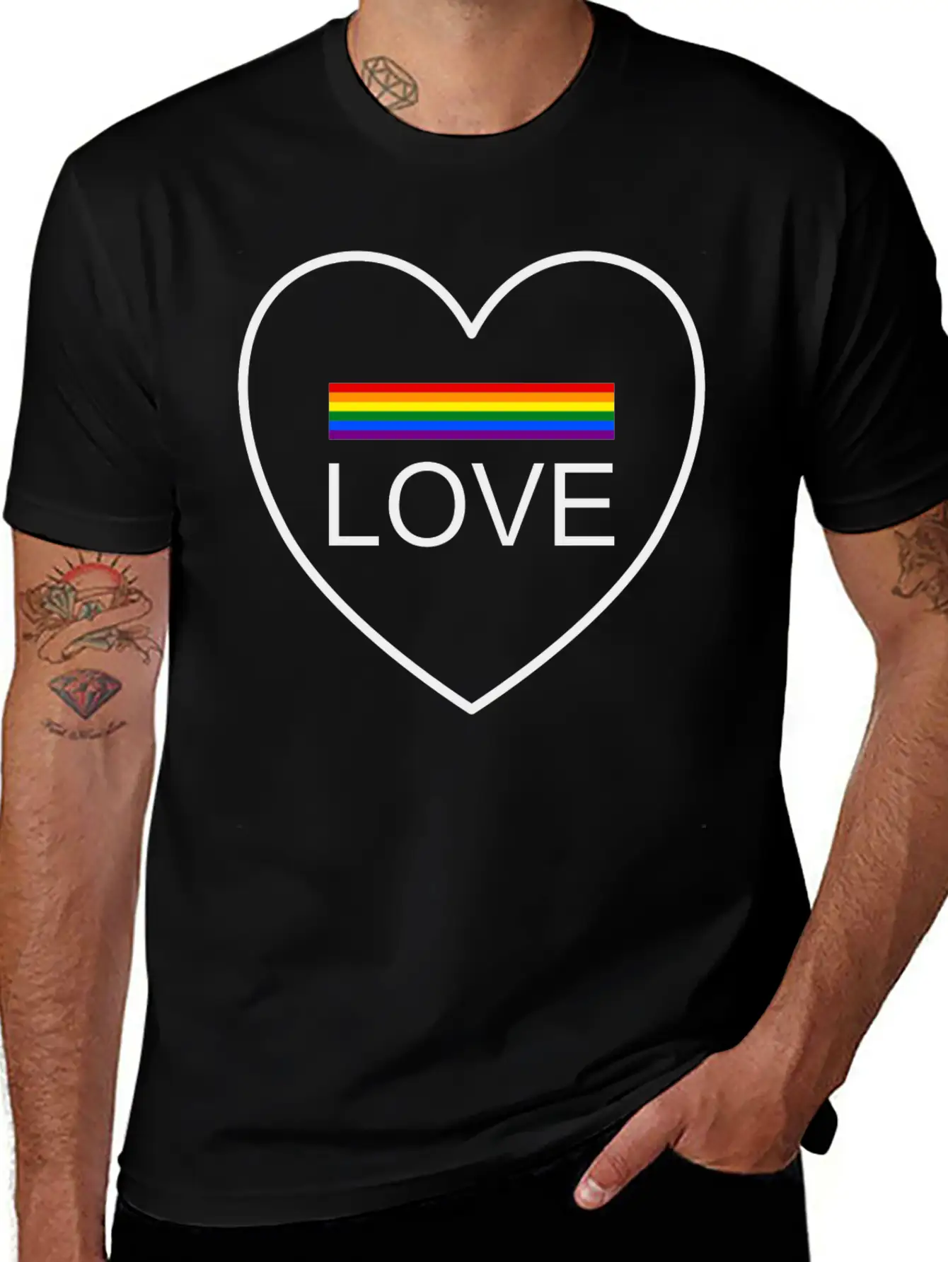 Wording Design "LOVE". Design For Pride Month 2024 Unisex Casual T-Shirt – Clean Design For Daily Comfort