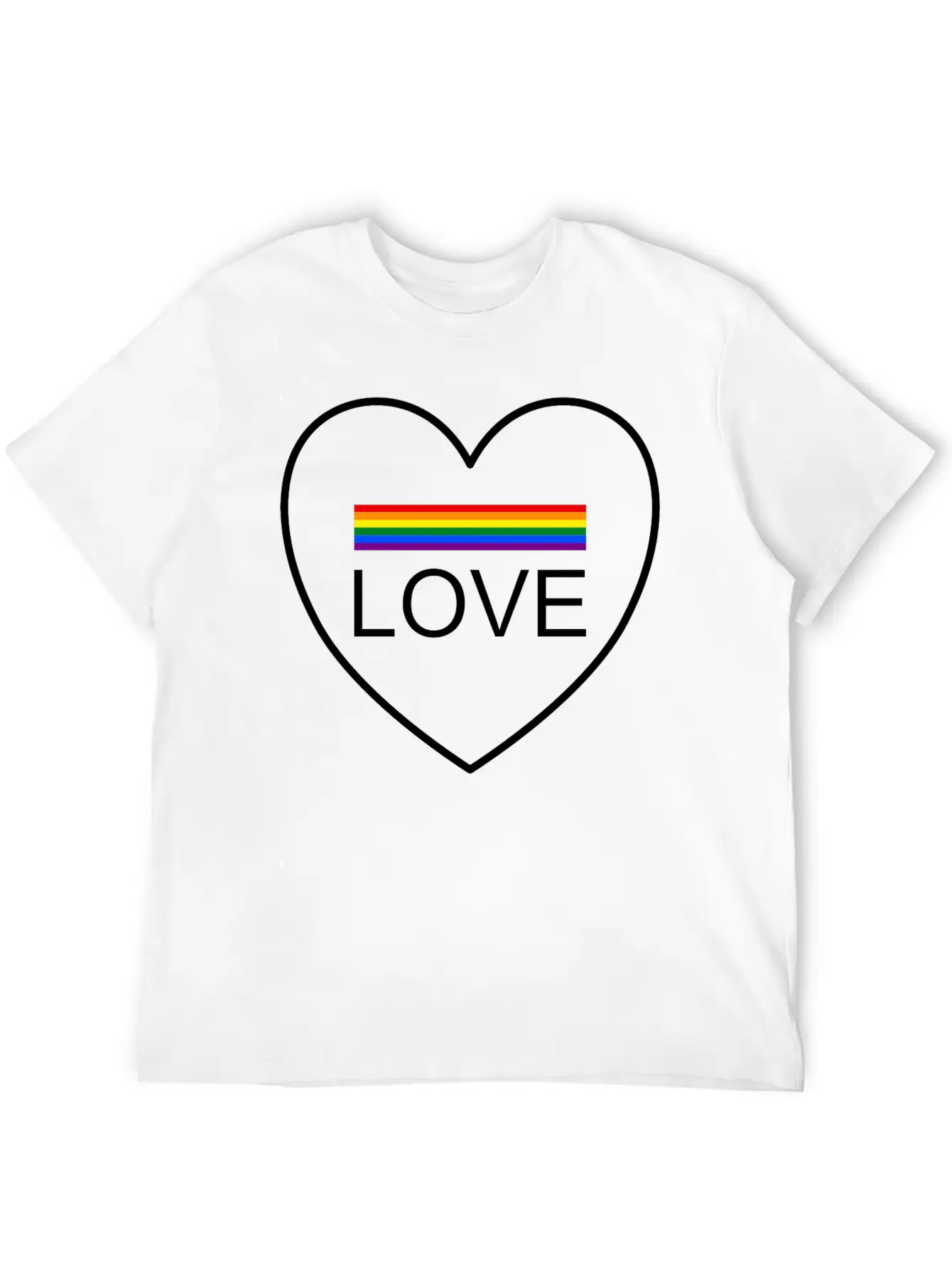 Wording Design "LOVE". Design For Pride Month 2024 Unisex Casual T-Shirt – Clean Design For Daily Comfort